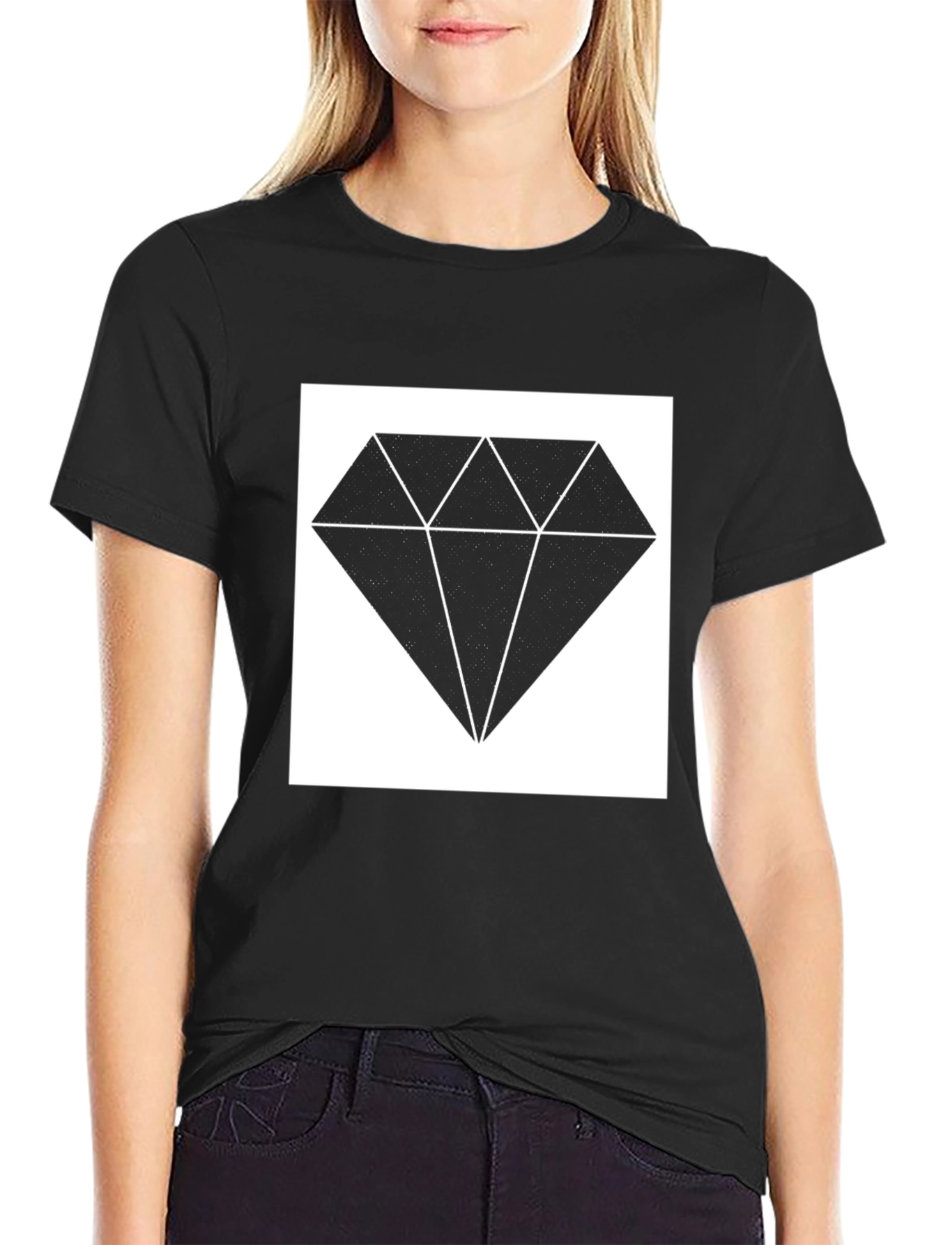 Diamond Graphic Tee - Stylish Black Shirt