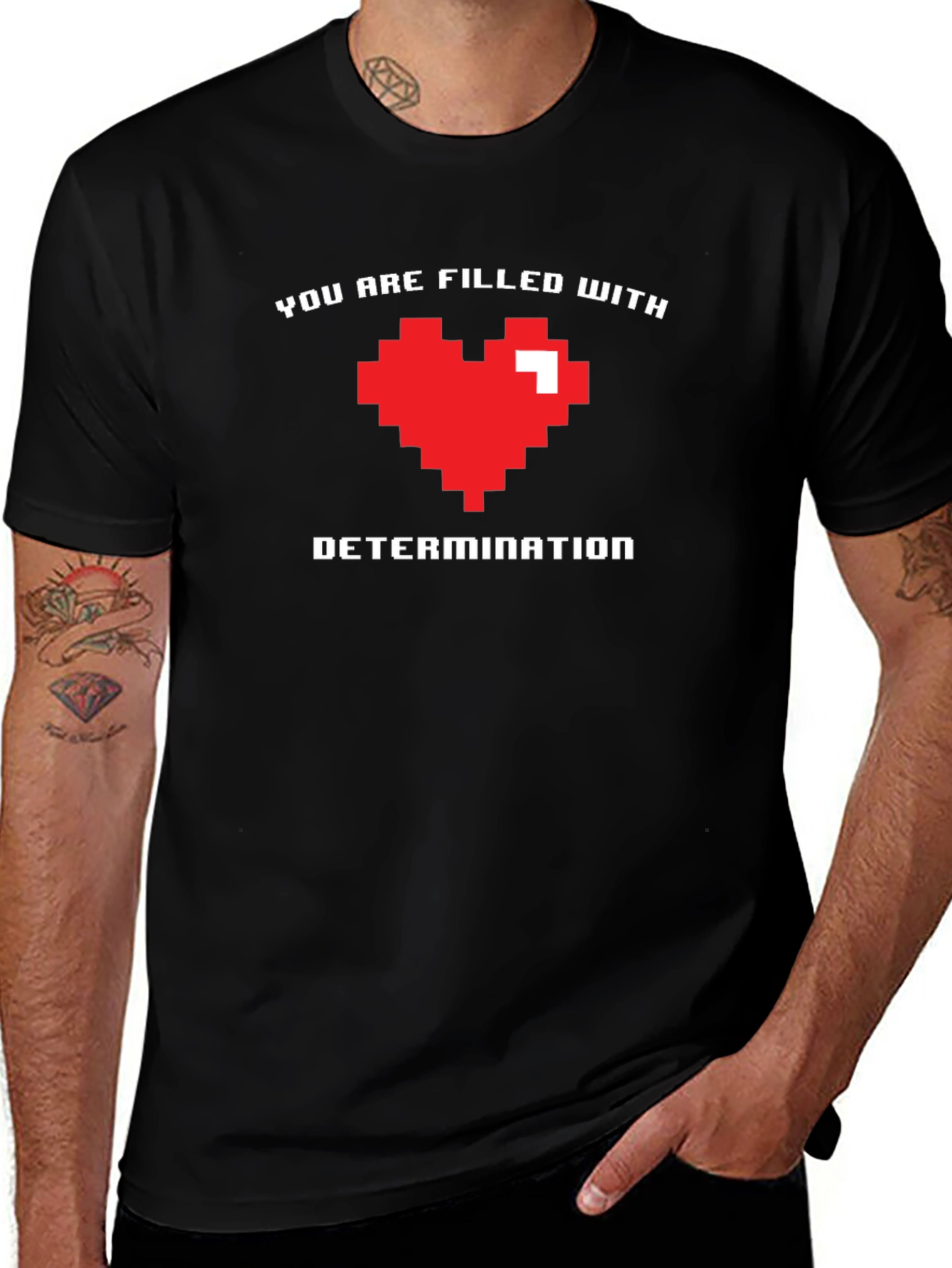 Pixel Heart Determination Graphic T-Shirt