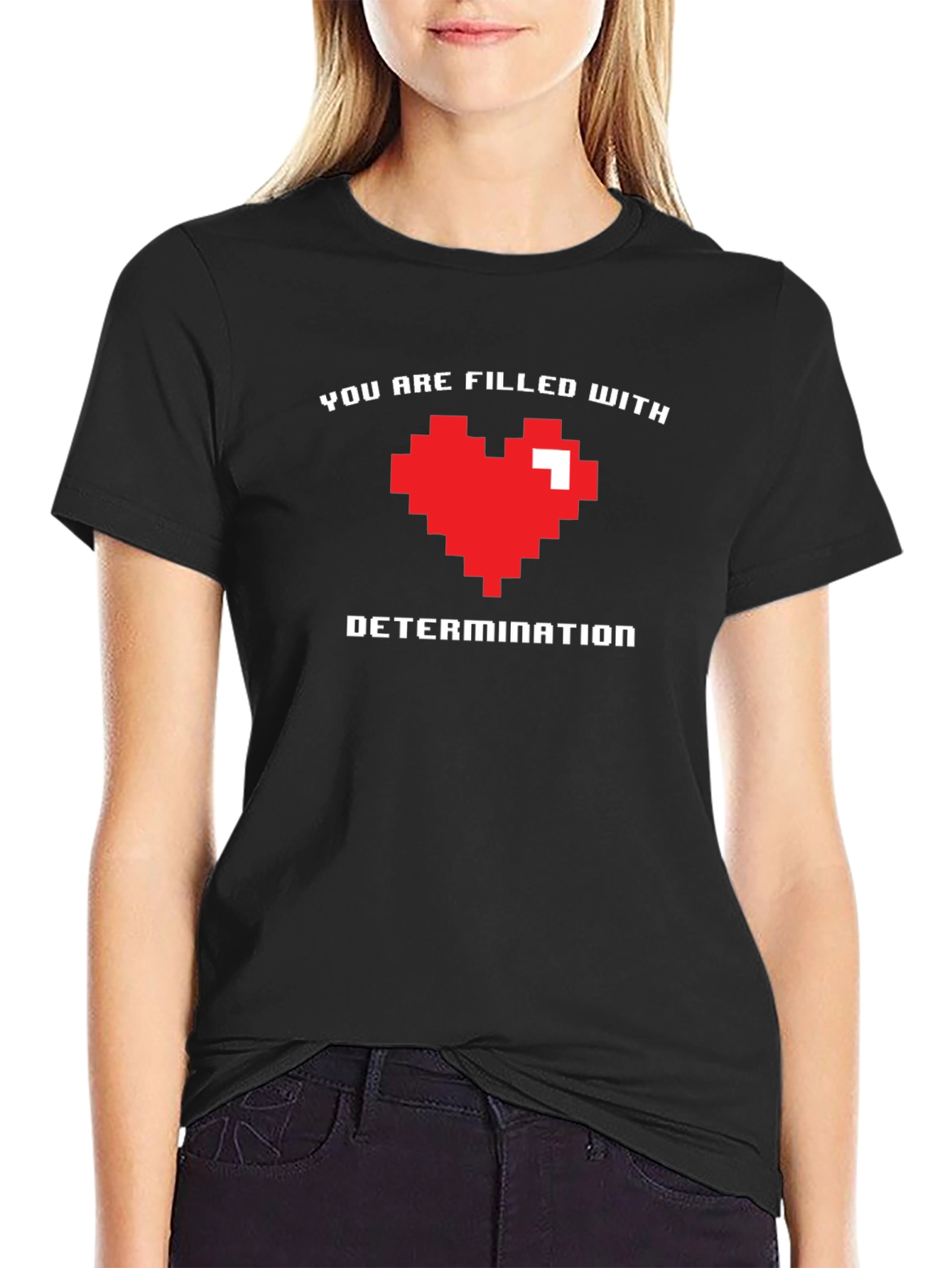 Pixel Heart Determination Graphic T-Shirt