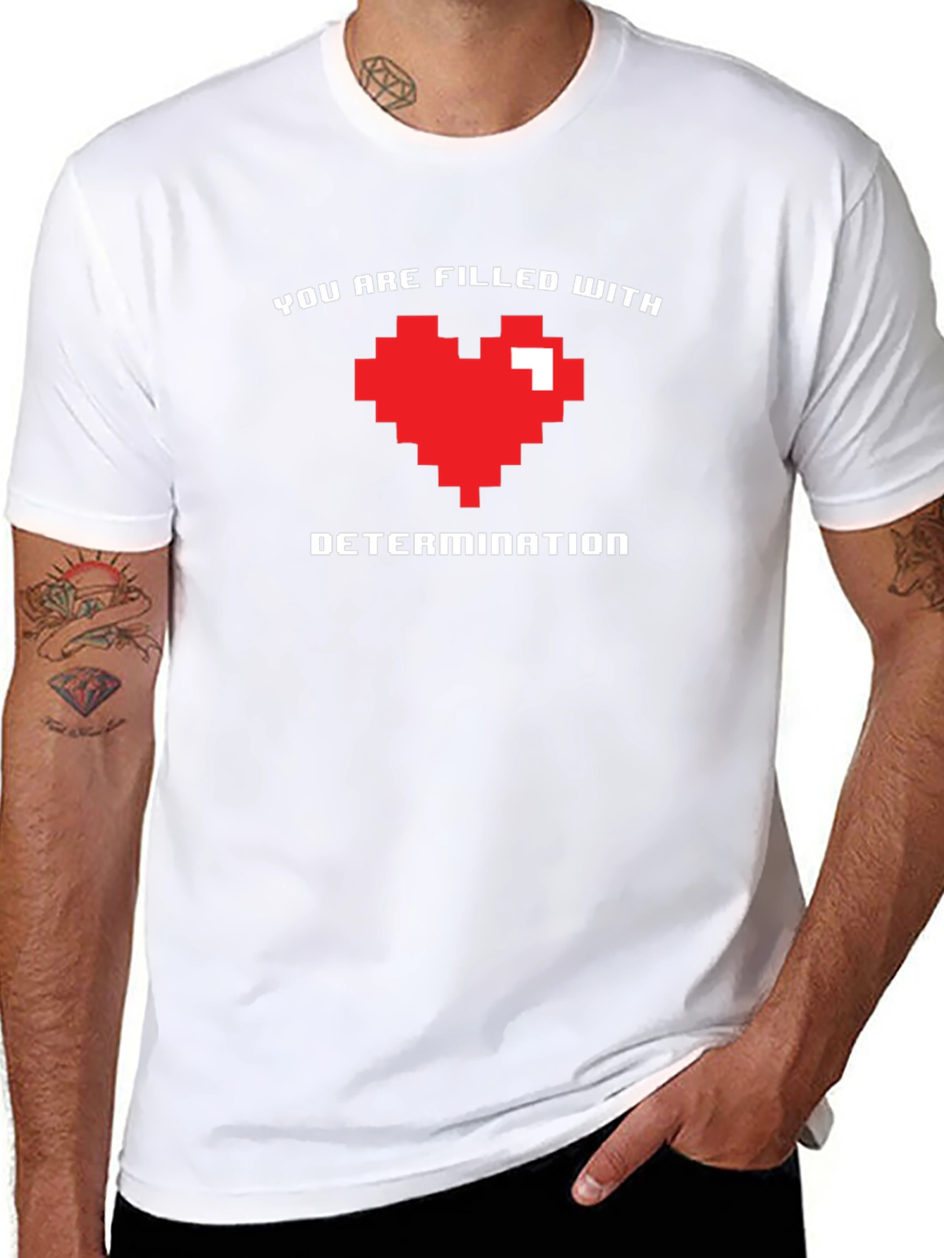 Pixel Heart Determination Graphic T-Shirt