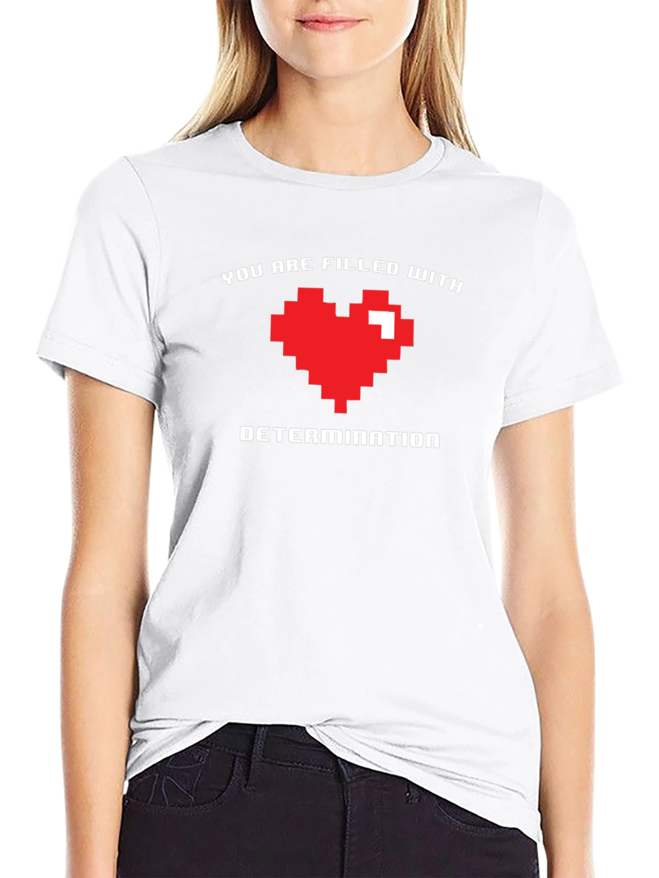 Pixel Heart Determination Graphic T-Shirt