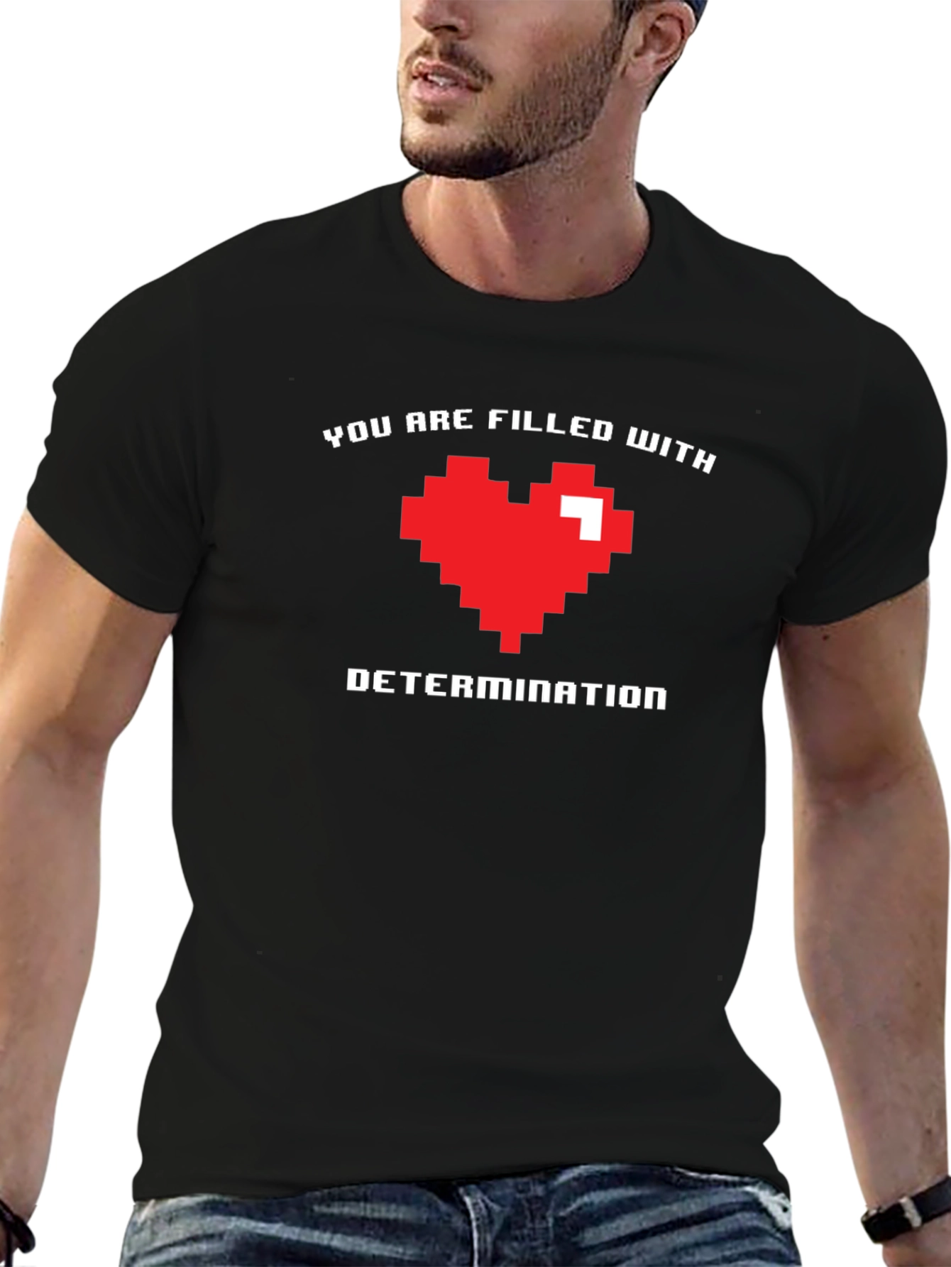 Pixel Heart Determination Graphic T-Shirt