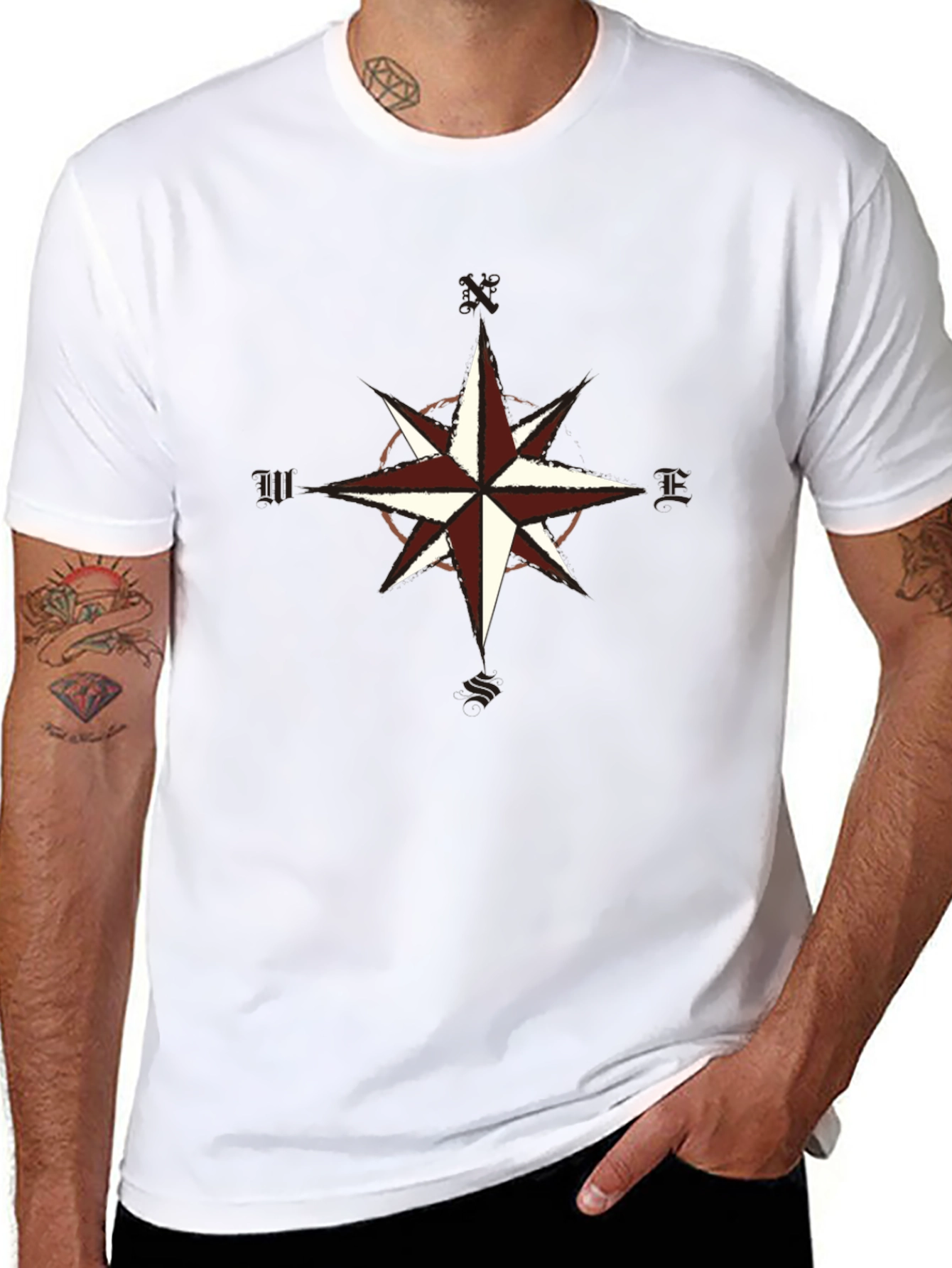 Compass Rose Graphic Tee - Classic Black T-Shirt