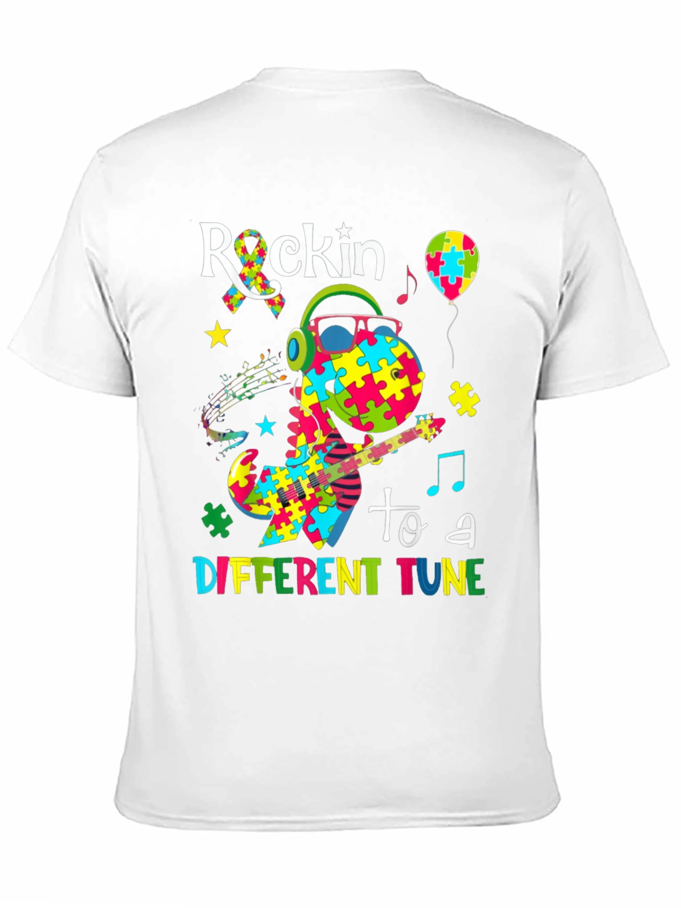 Autism Awareness Dinosaur Rockin T-Shirt