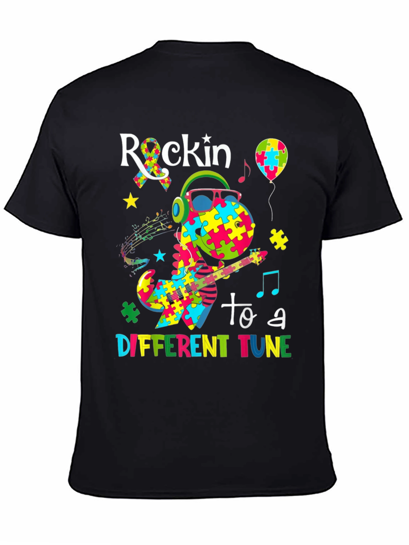 Autism Awareness Dinosaur Rockin T-Shirt