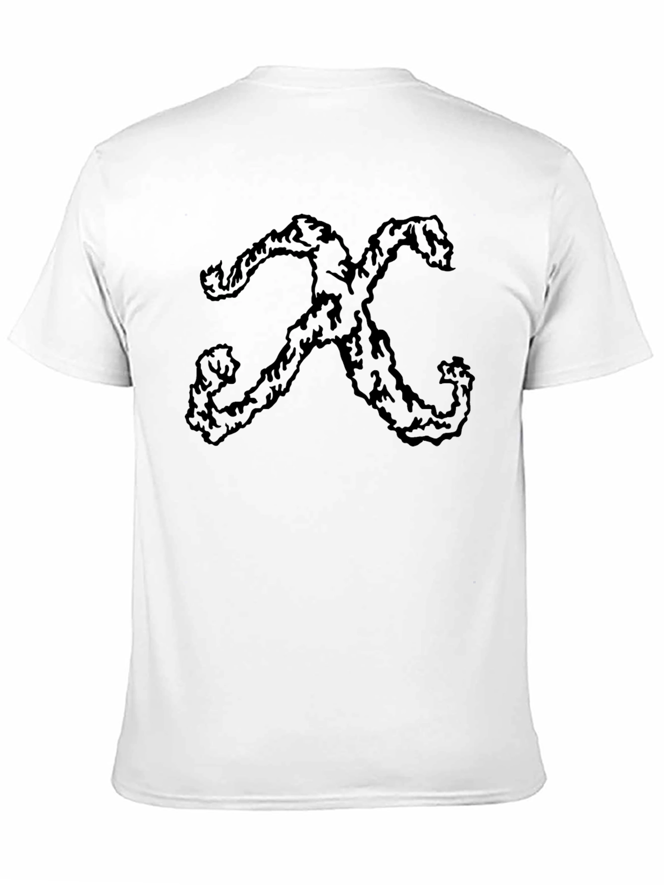 Abstract X Graphic Print Black Crew Neck T-Shirt