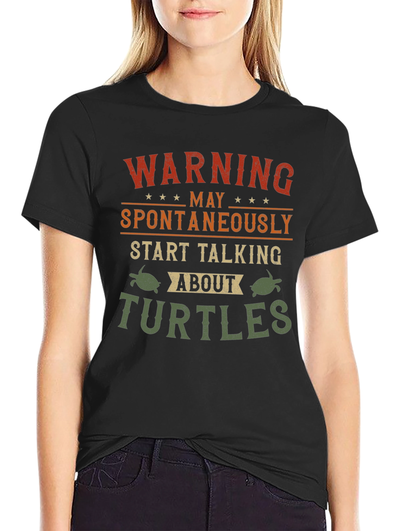 Warning May Spontaneously Talk About Turtles T-Shirt