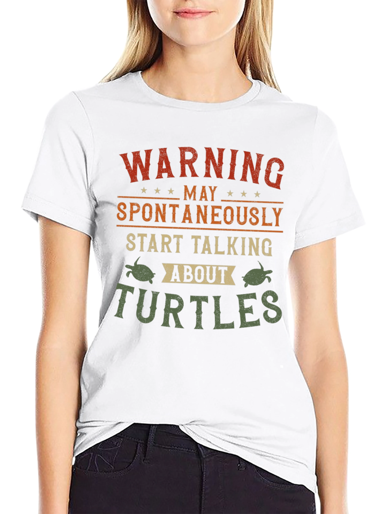 Warning May Spontaneously Talk About Turtles T-Shirt