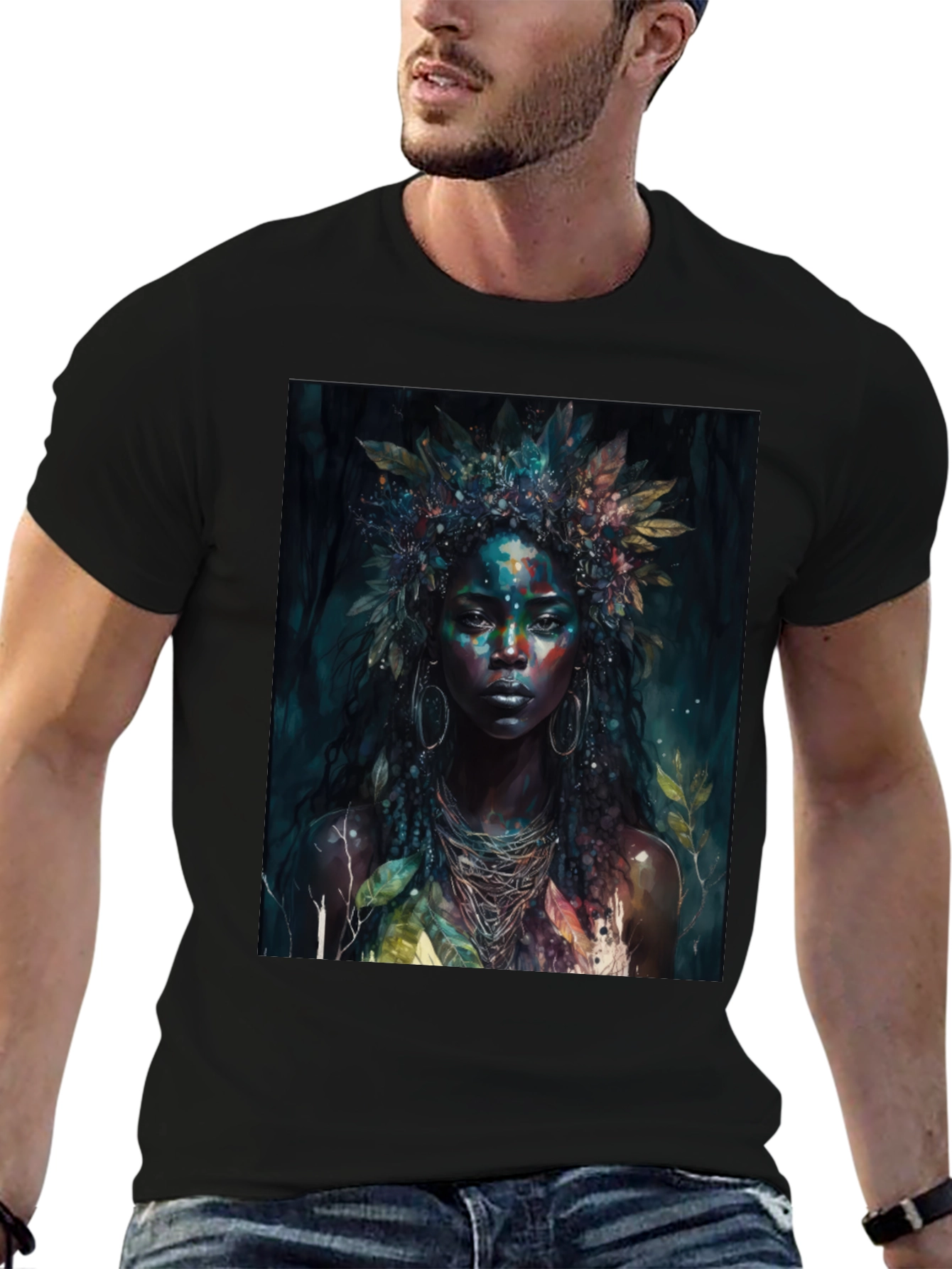 Mystic Woman Graphic Tee - Nature Art T-Shirt