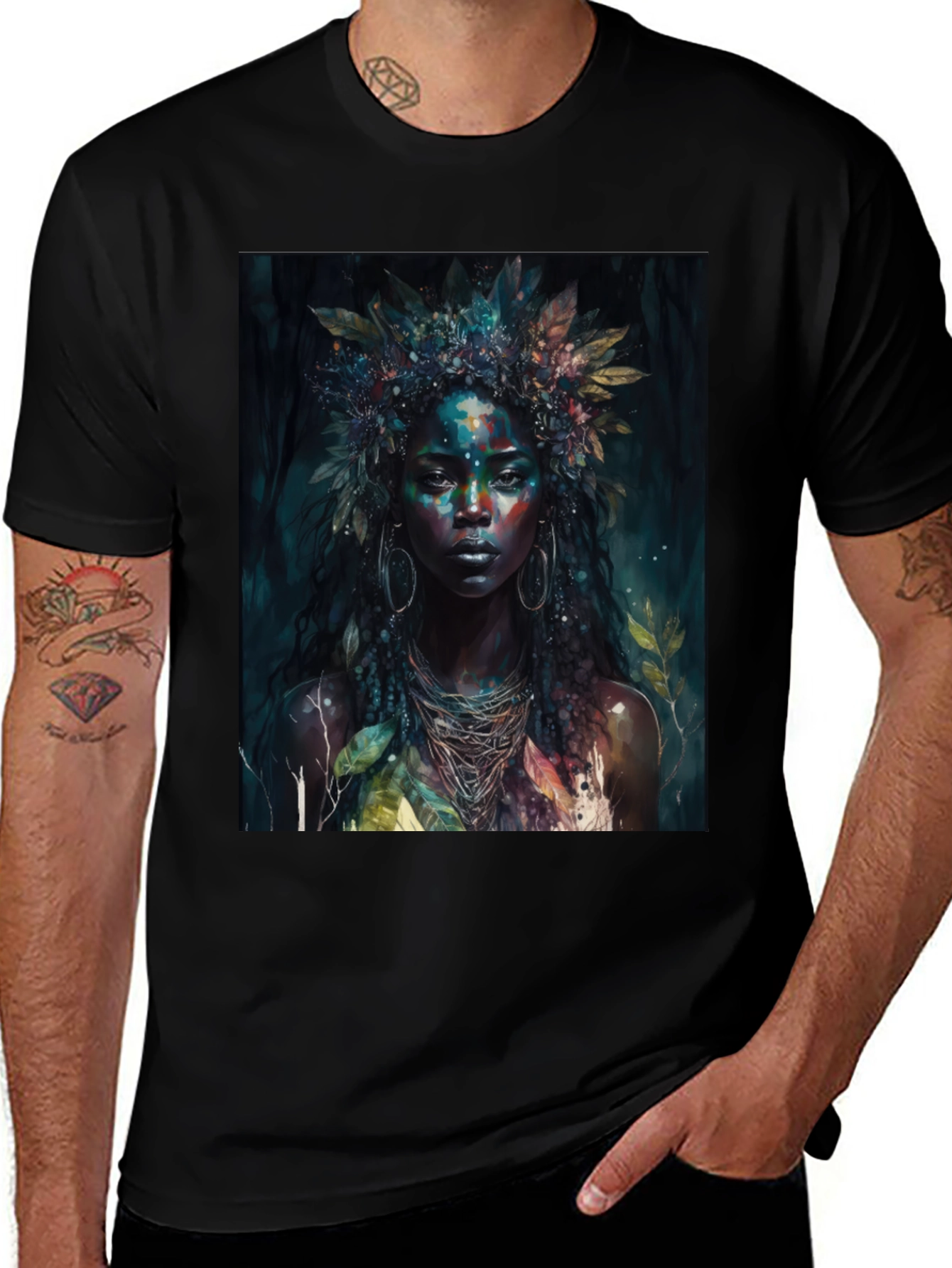 Mystic Woman Graphic Tee - Nature Art T-Shirt