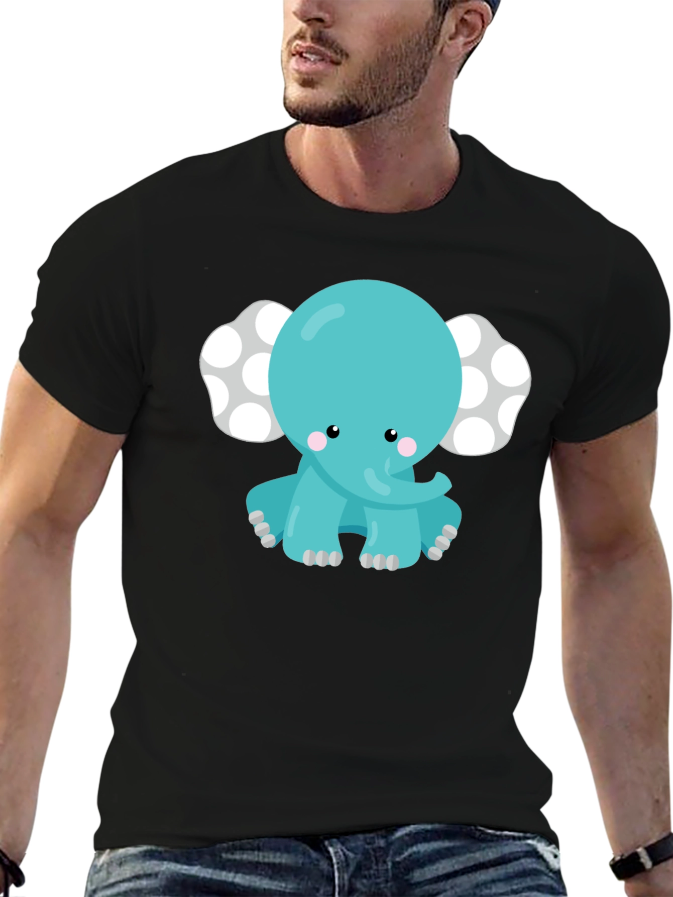 Cute Cartoon Elephant Graphic Tee