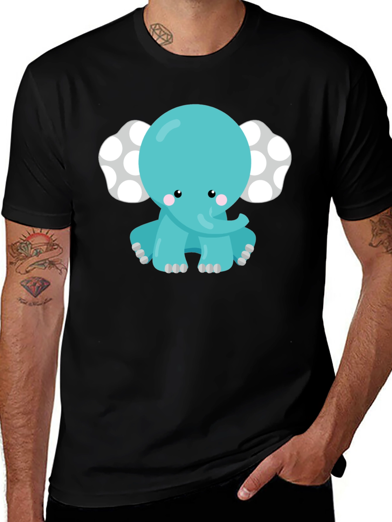 Cute Cartoon Elephant Graphic Tee