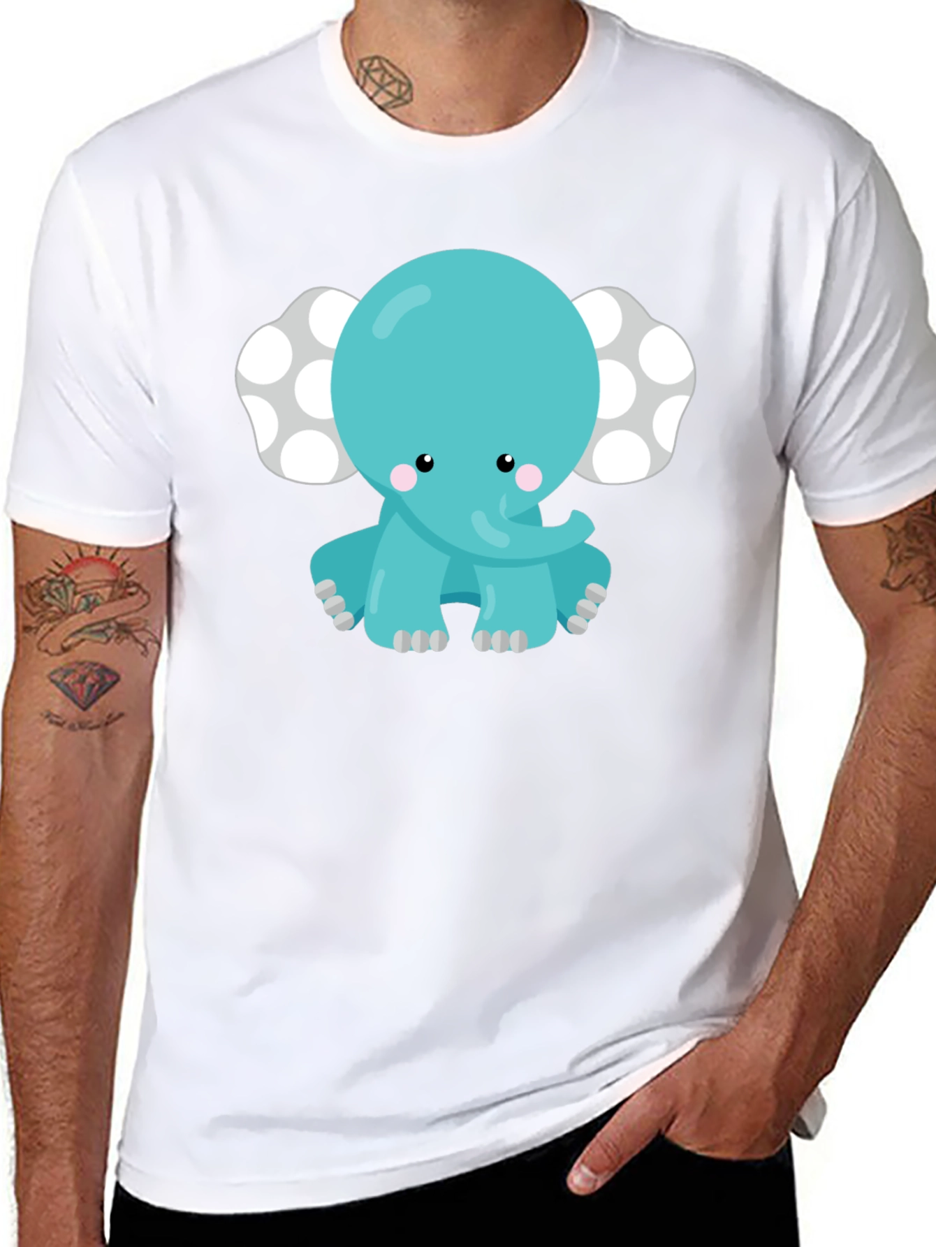 Cute Cartoon Elephant Graphic Tee