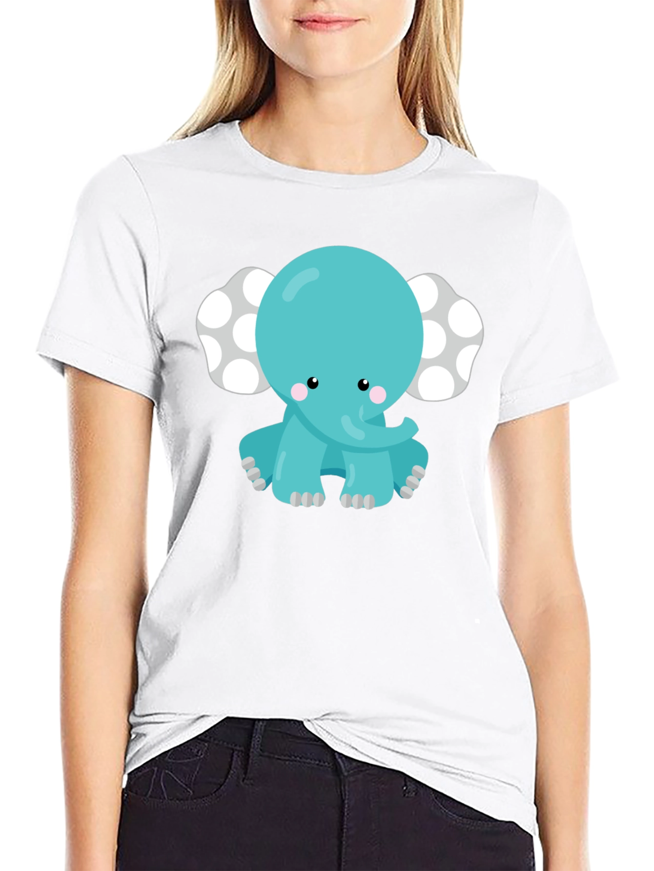 Cute Cartoon Elephant Graphic Tee