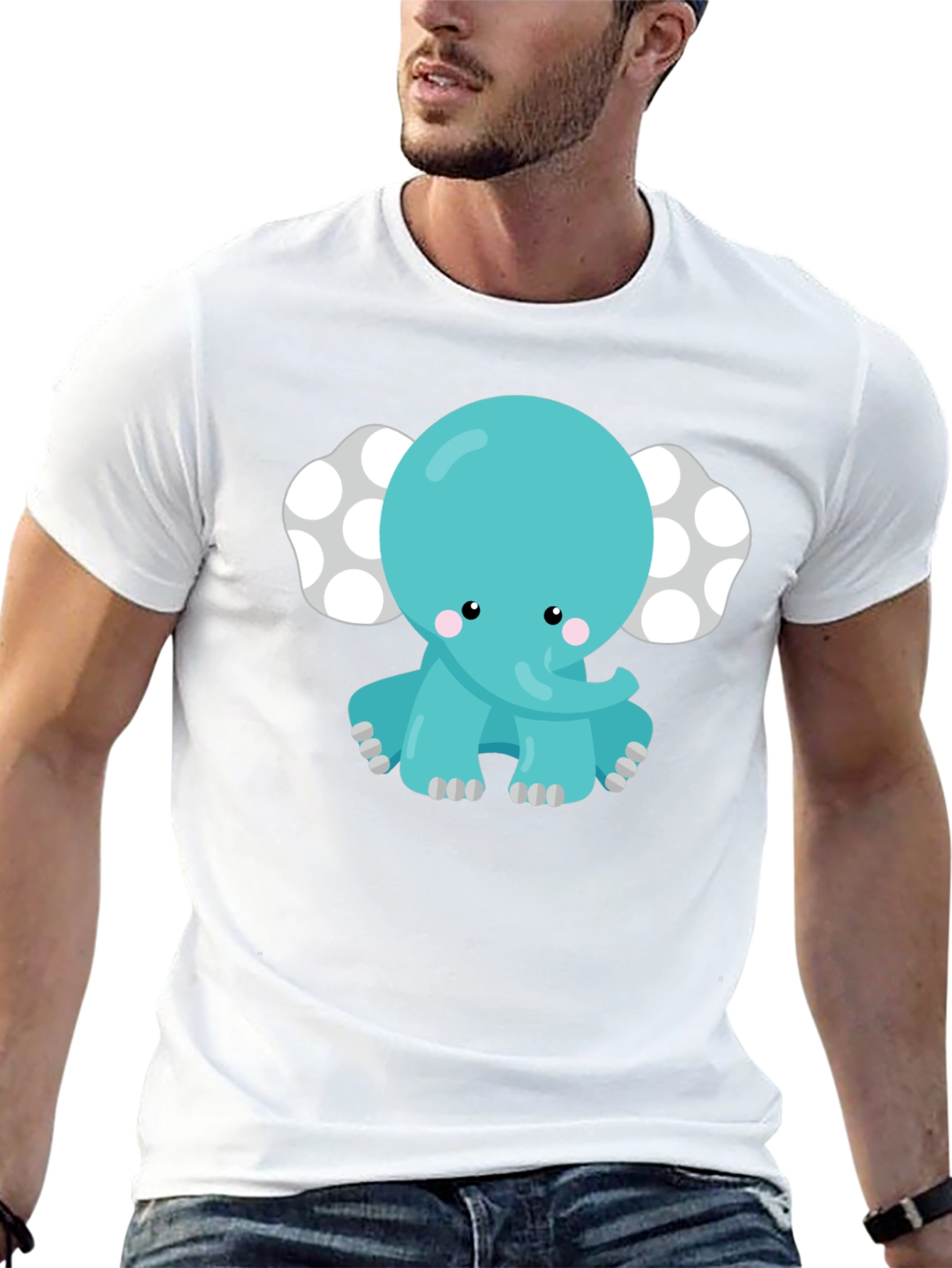 Cute Cartoon Elephant Graphic Tee