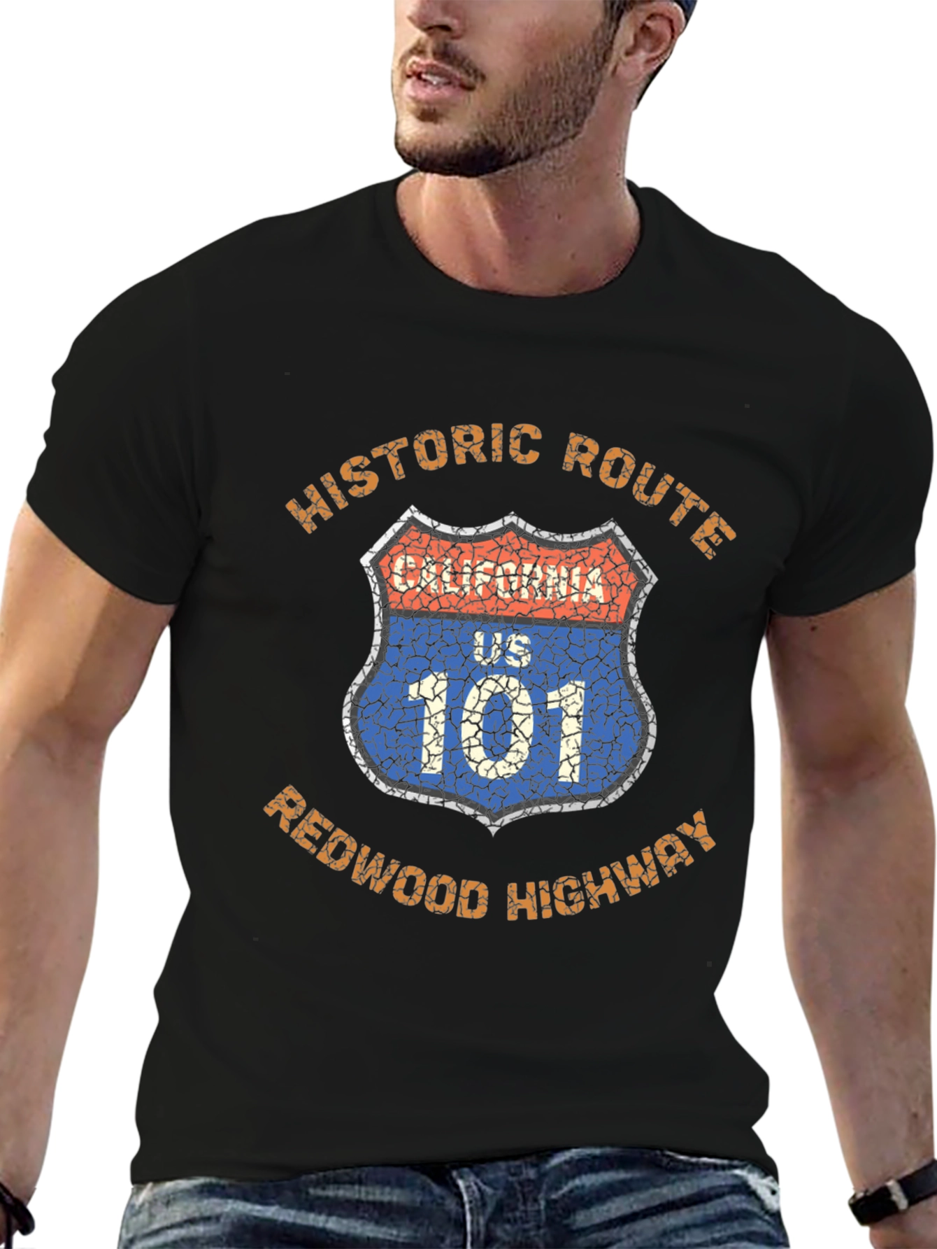Historic Route 101 Redwood Highway Graphic T-Shirt