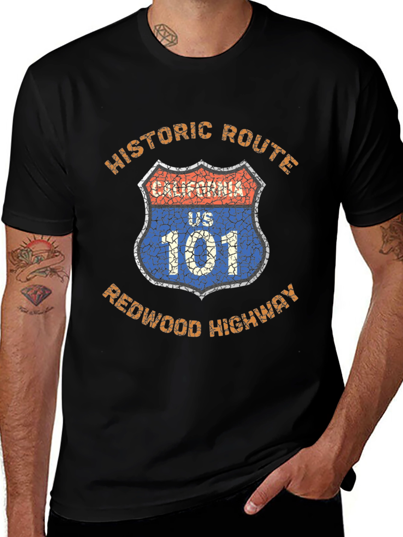 Historic Route 101 Redwood Highway Graphic T-Shirt