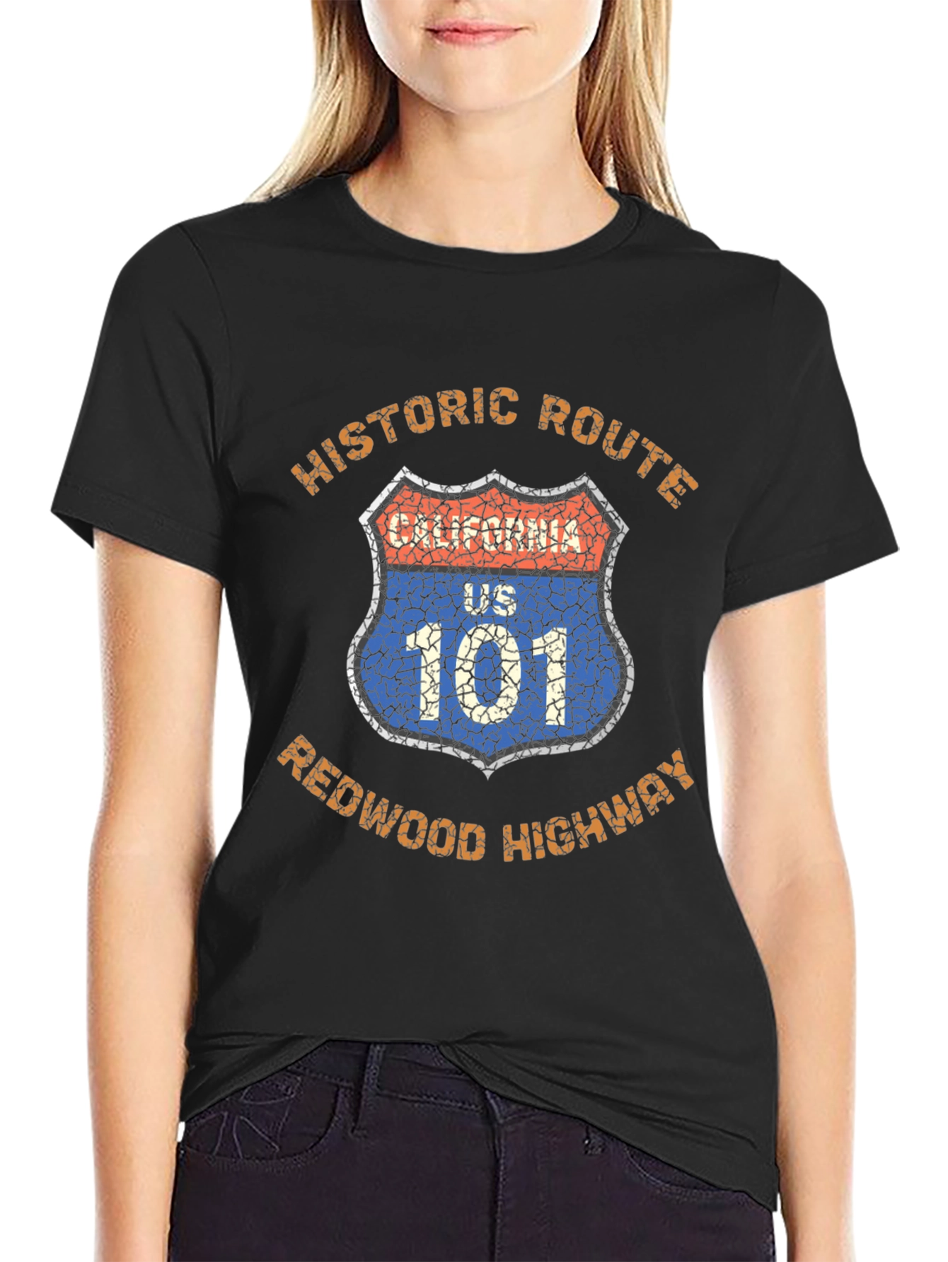 Historic Route 101 Redwood Highway Graphic T-Shirt