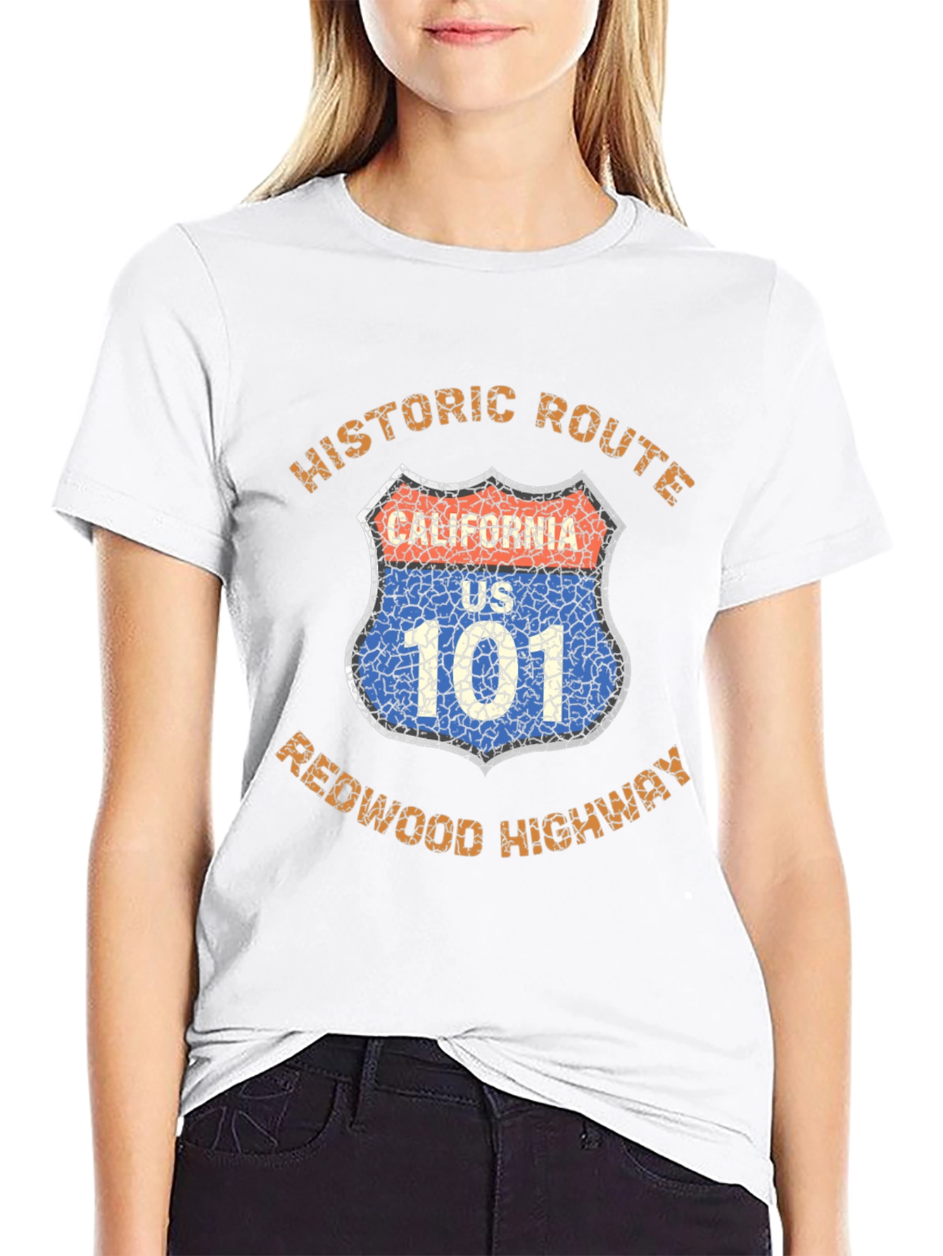 Historic Route 101 Redwood Highway Graphic T-Shirt