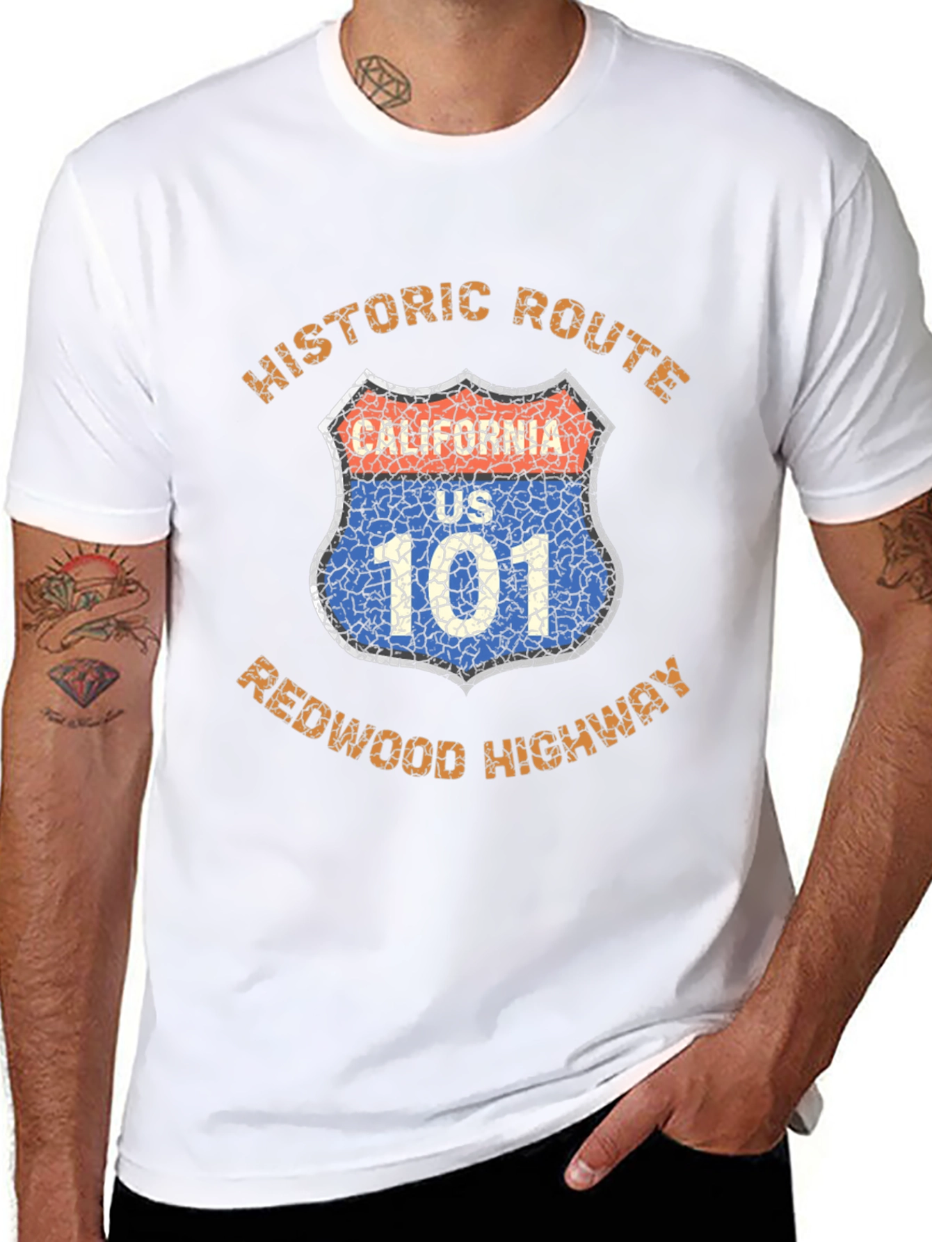 Historic Route 101 Redwood Highway Graphic T-Shirt