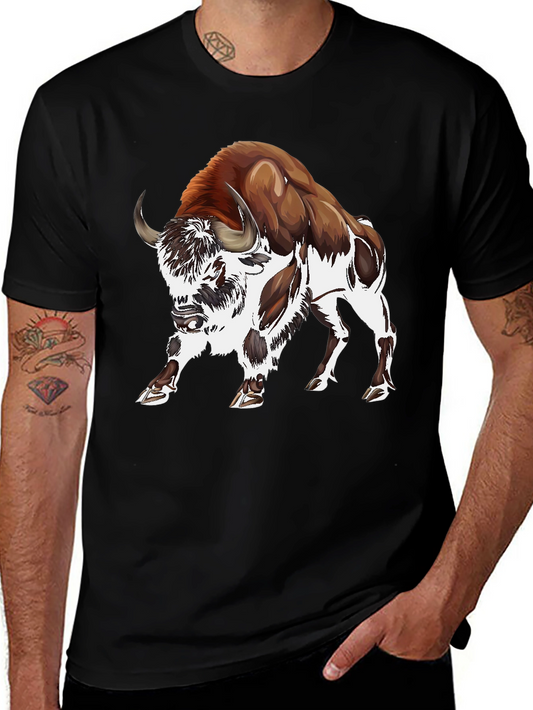 Bison Graphic T-Shirt - Stylish Animal Print Tee