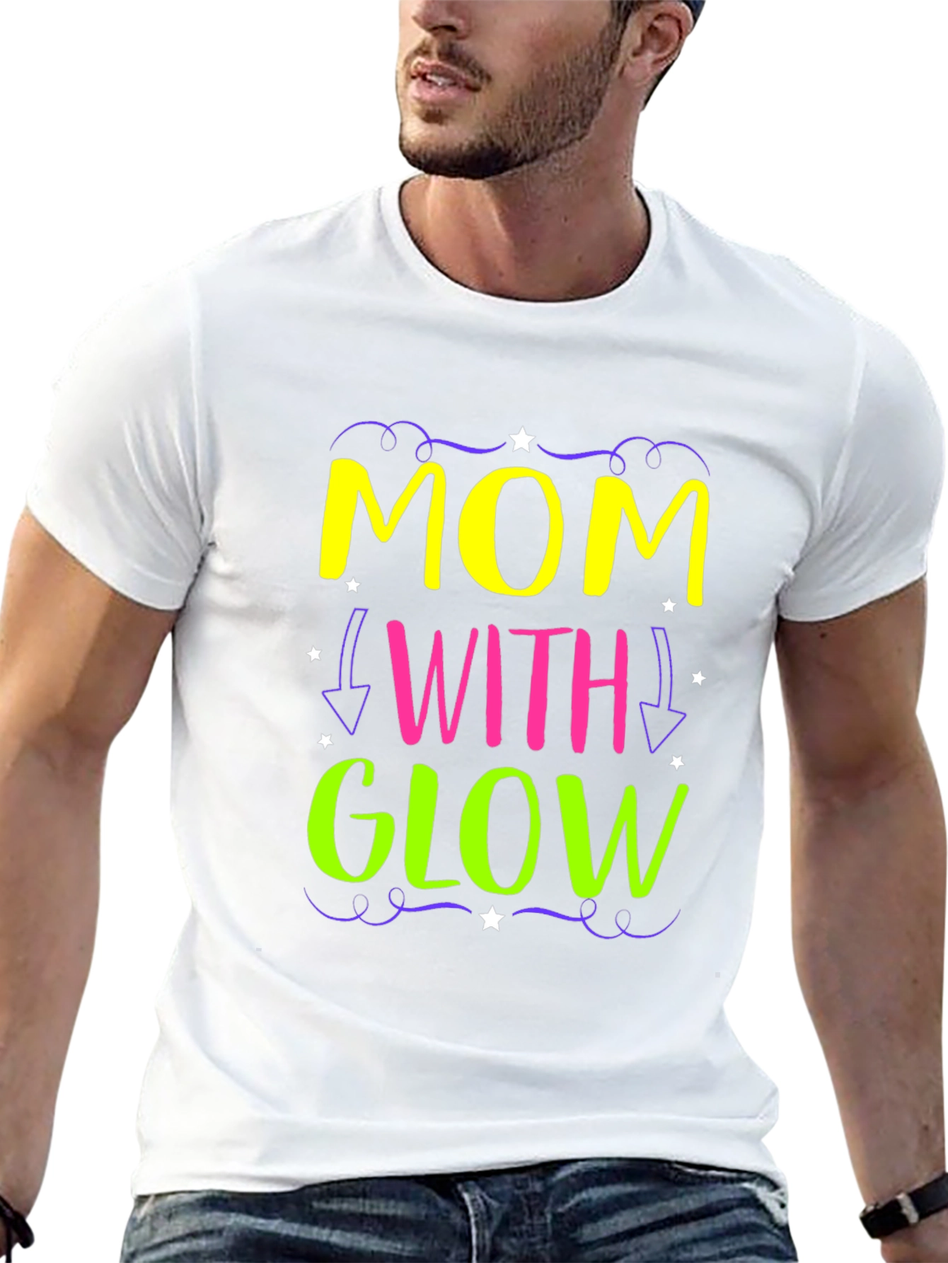 Mom With Glow - Novelty Graphic Tee