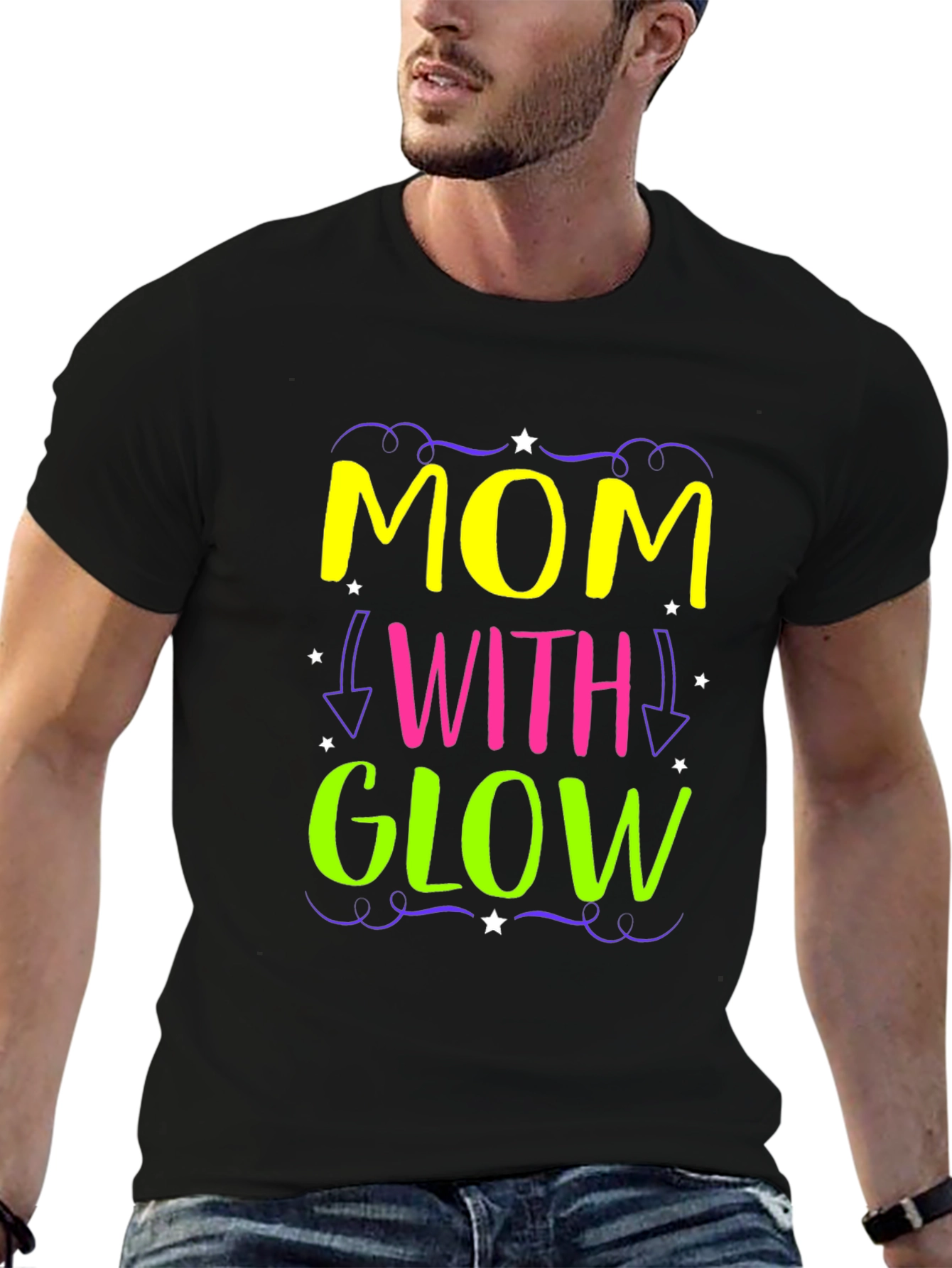 Mom With Glow - Novelty Graphic Tee