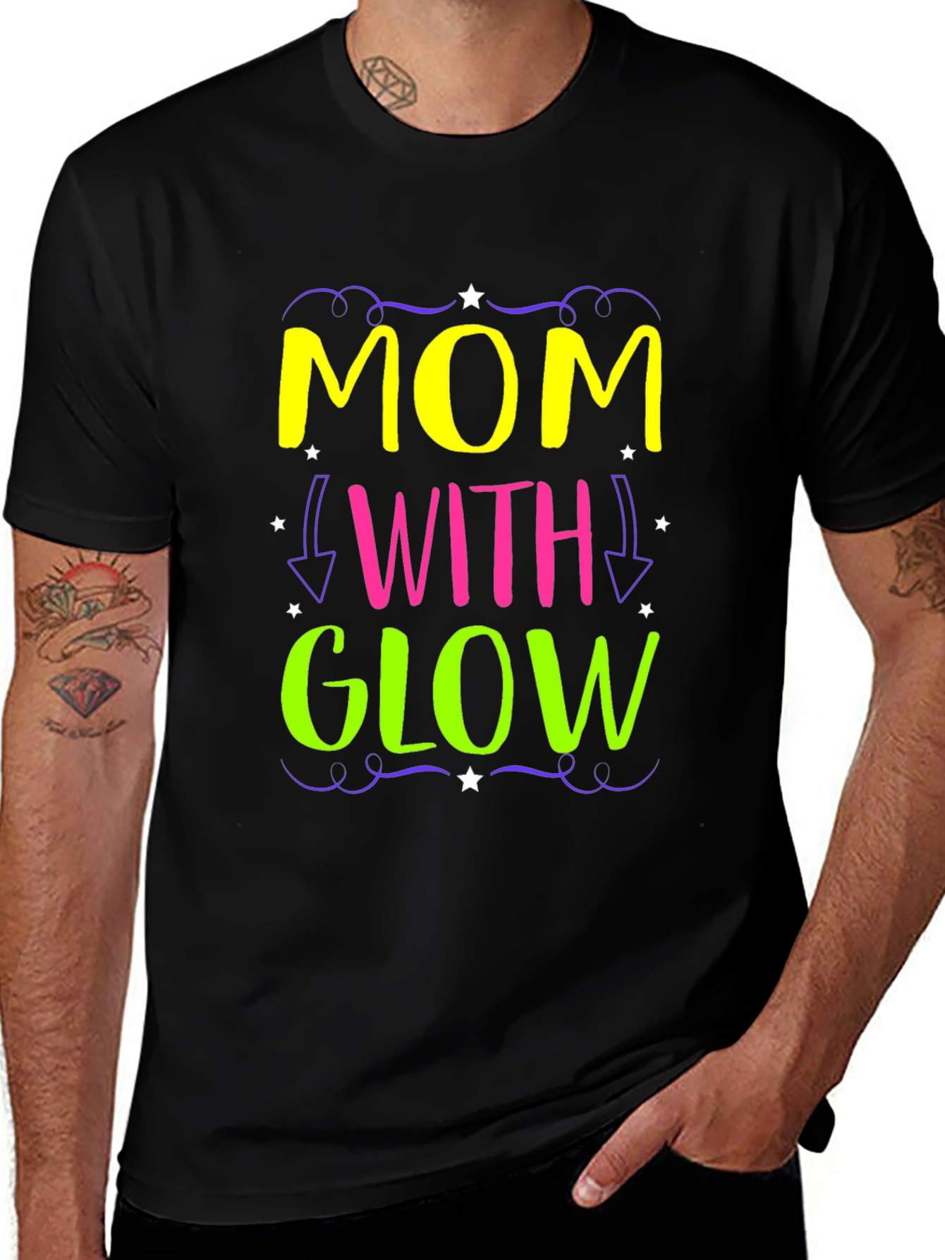 Mom With Glow - Novelty Graphic Tee