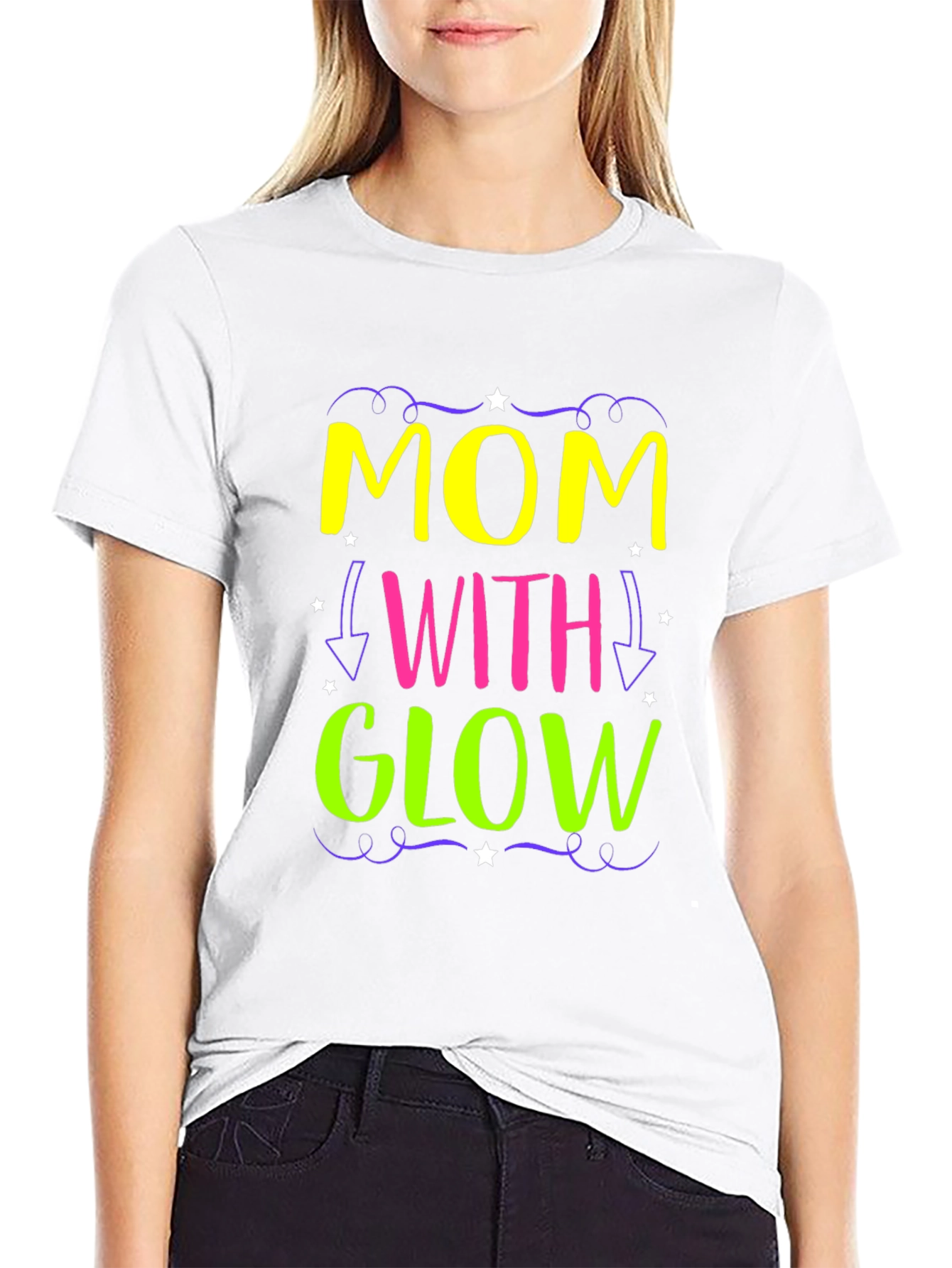 Mom With Glow - Novelty Graphic Tee