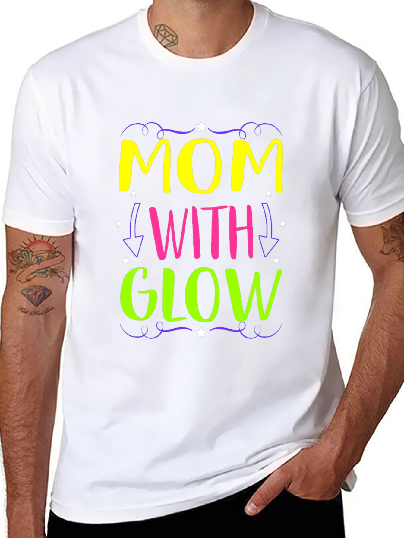 Mom With Glow - Novelty Graphic Tee