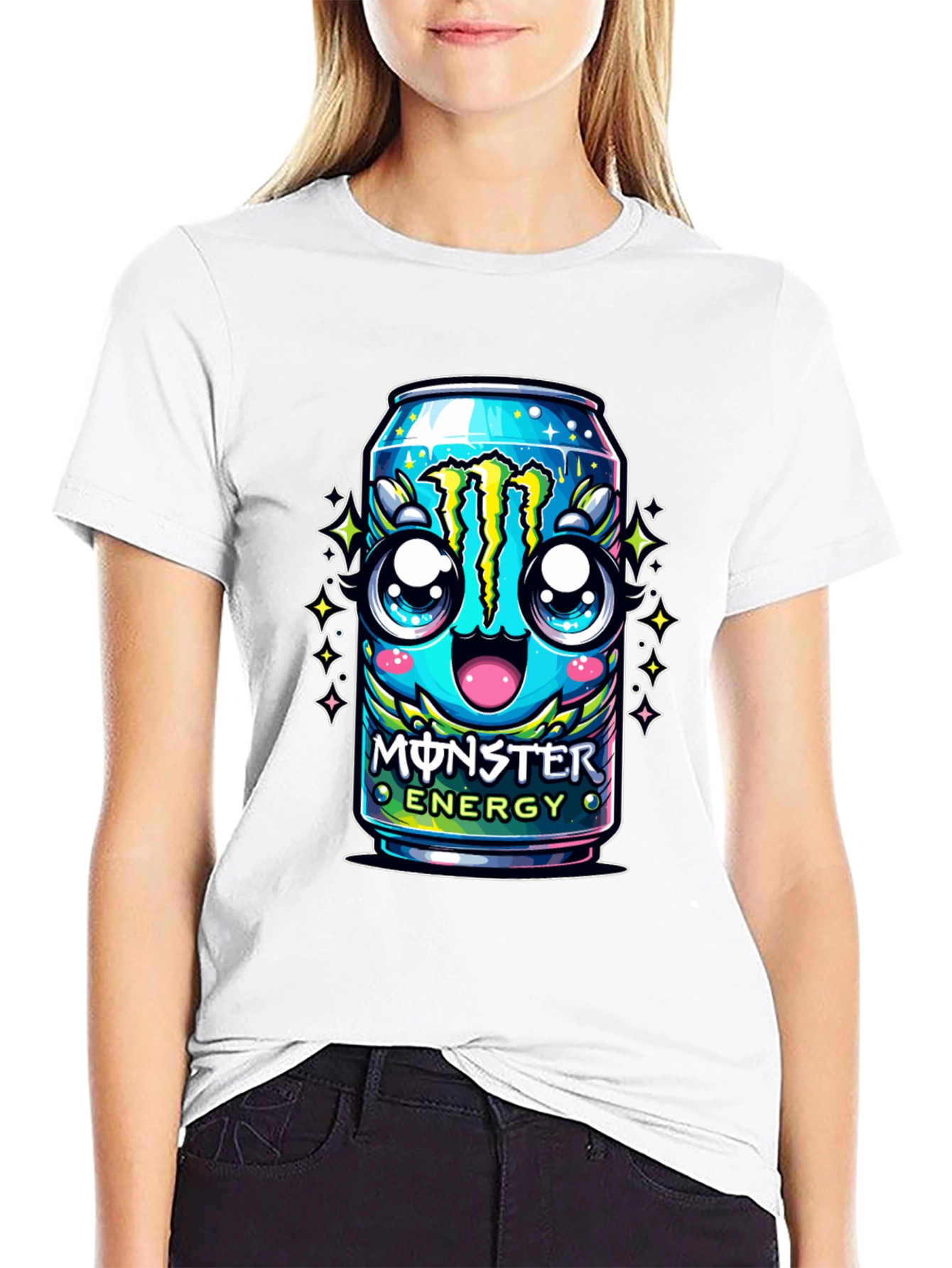 Monster Energy Kawaii Graphic Tee - Black