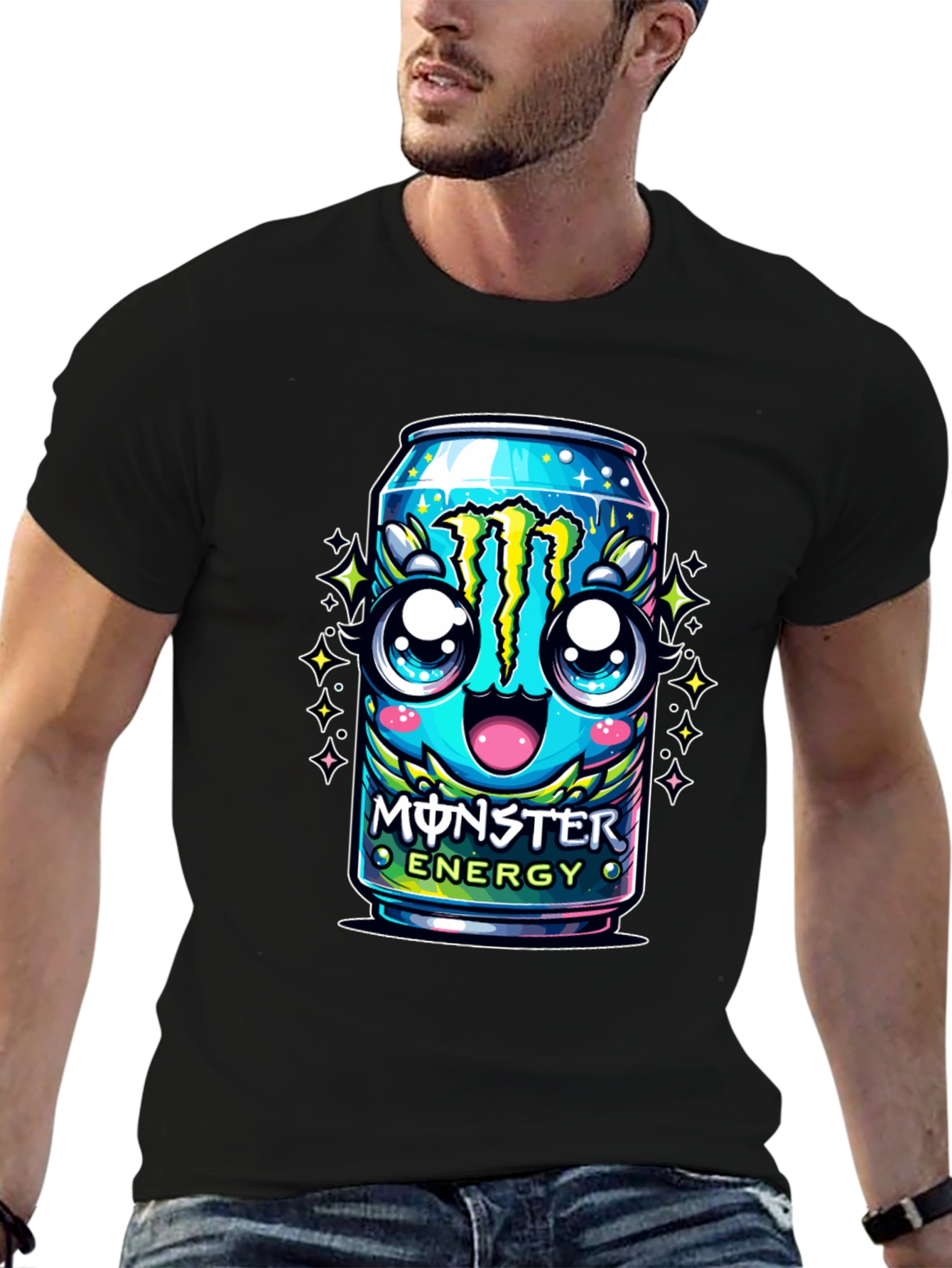 Monster Energy Kawaii Graphic Tee - Black