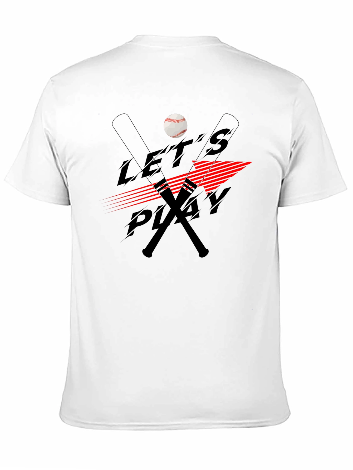 Lets Play Baseball Black T-Shirt