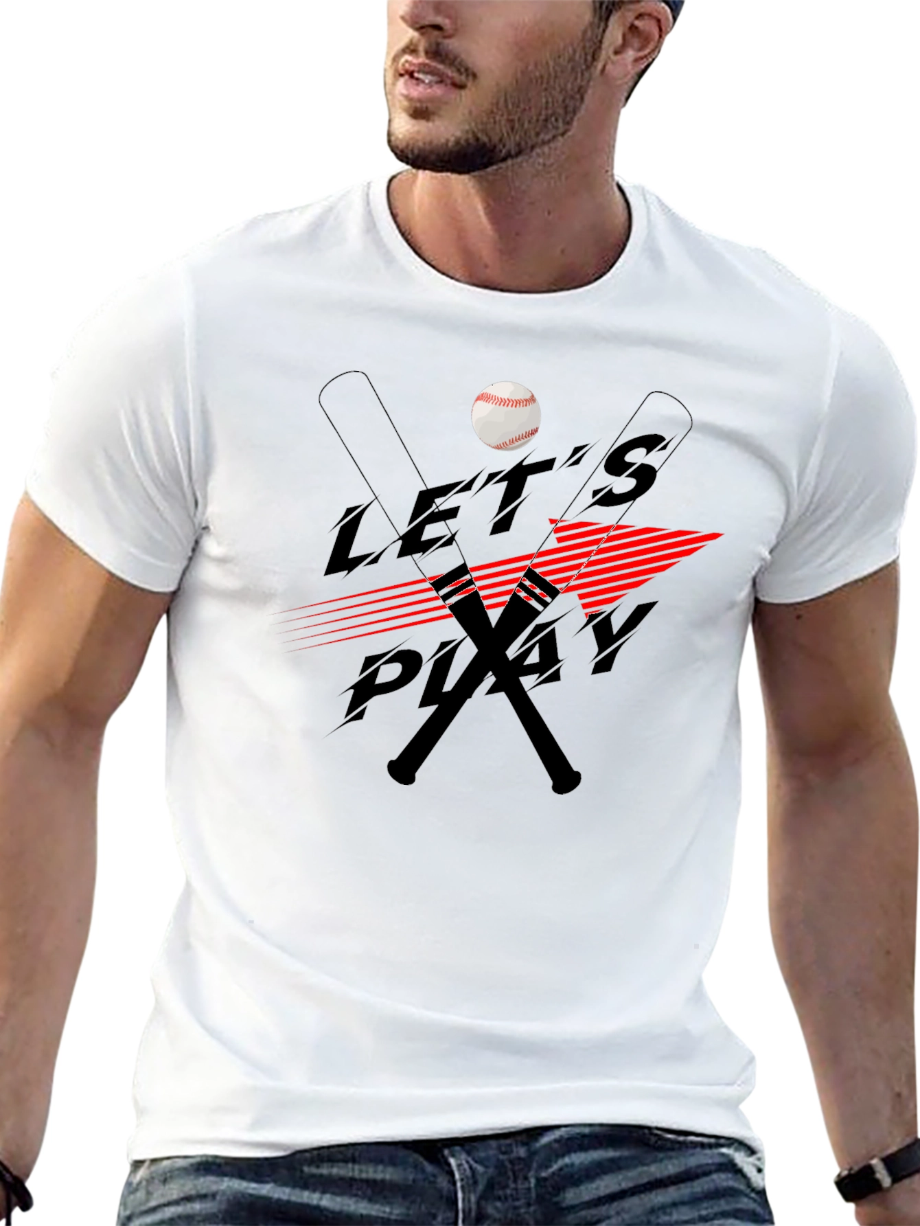 Lets Play Baseball Black T-Shirt