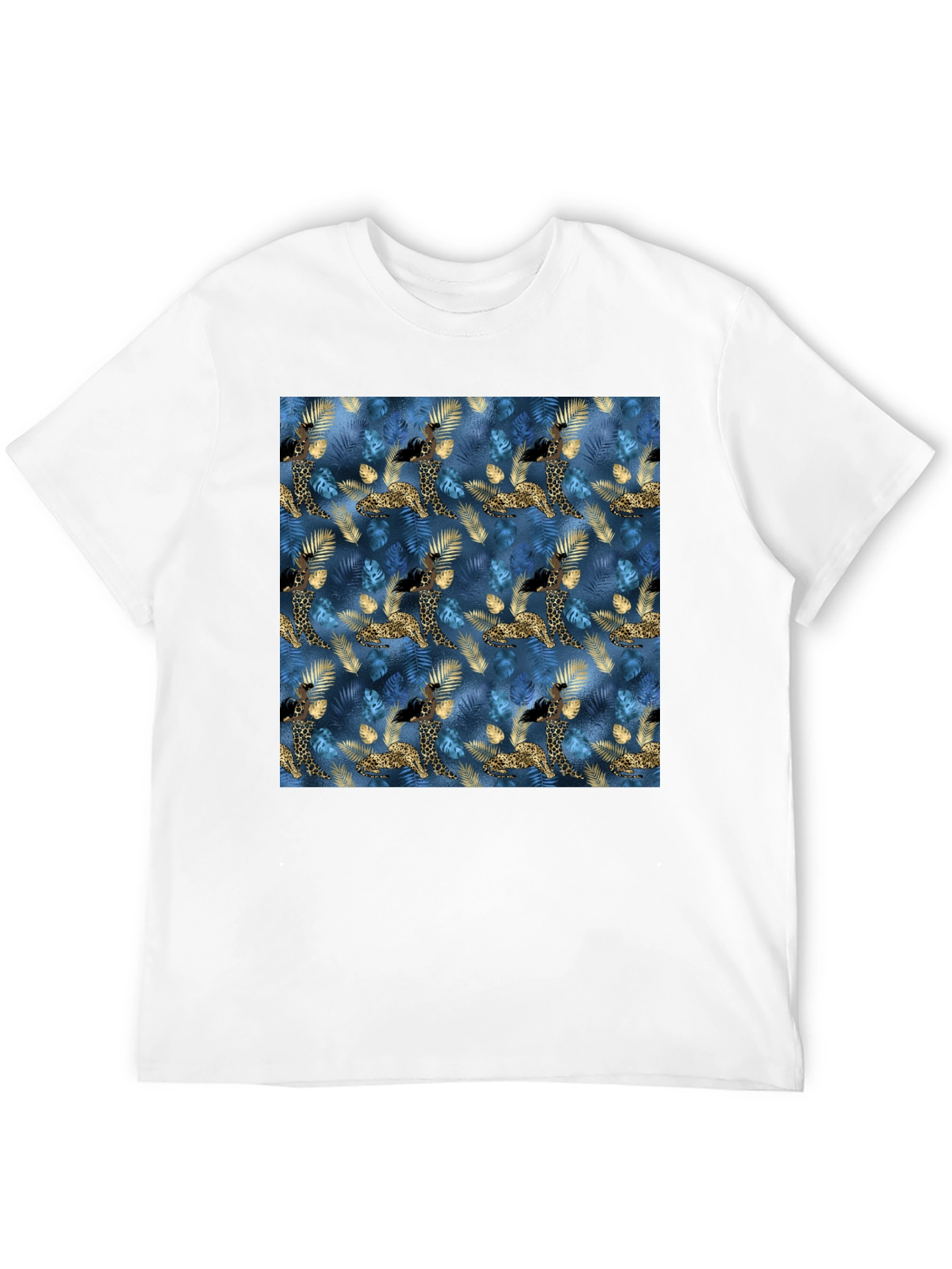 Exotic Giraffe Print Black T-Shirt