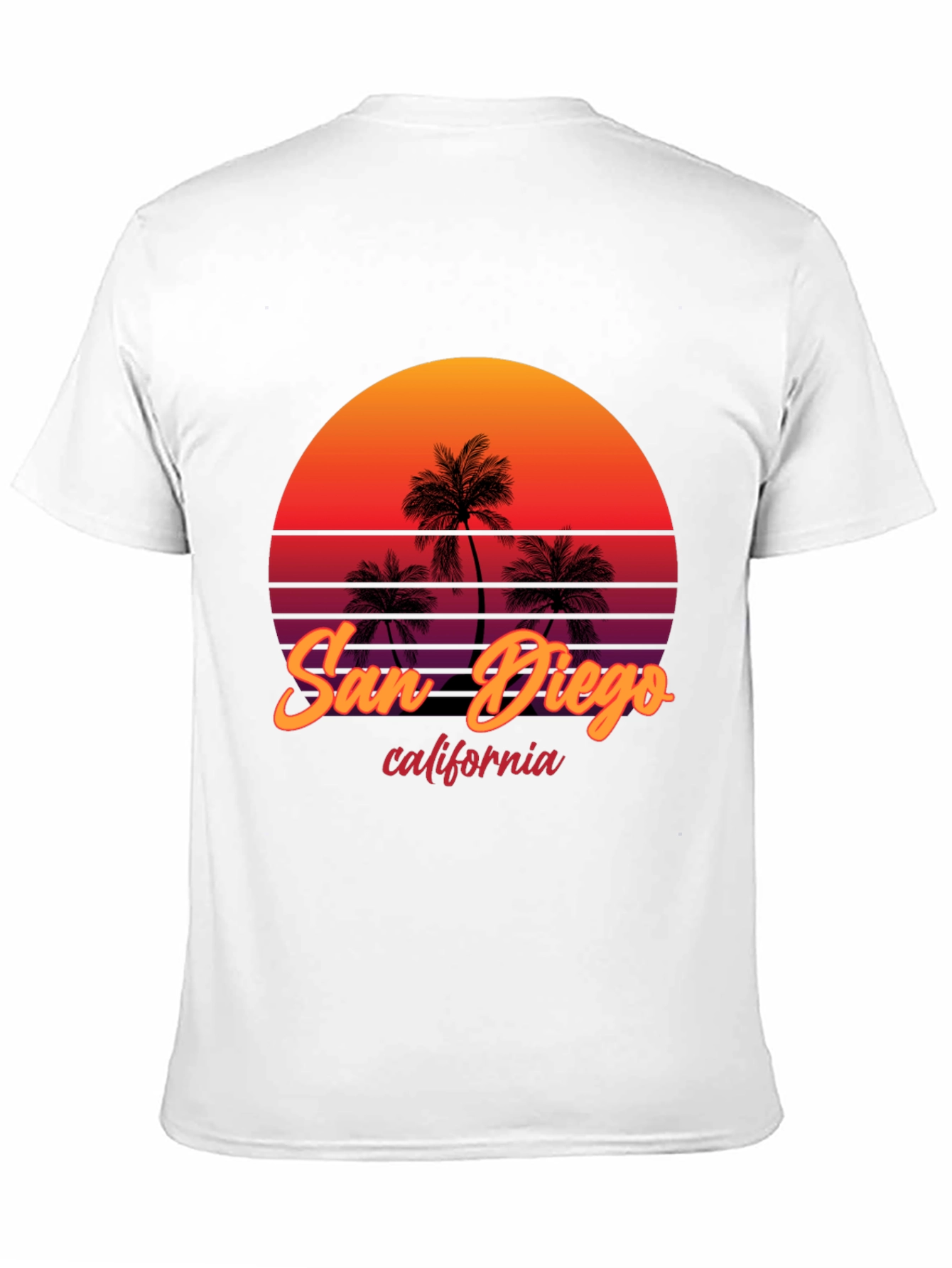 San Diego California Palm Sunset Graphic Tee