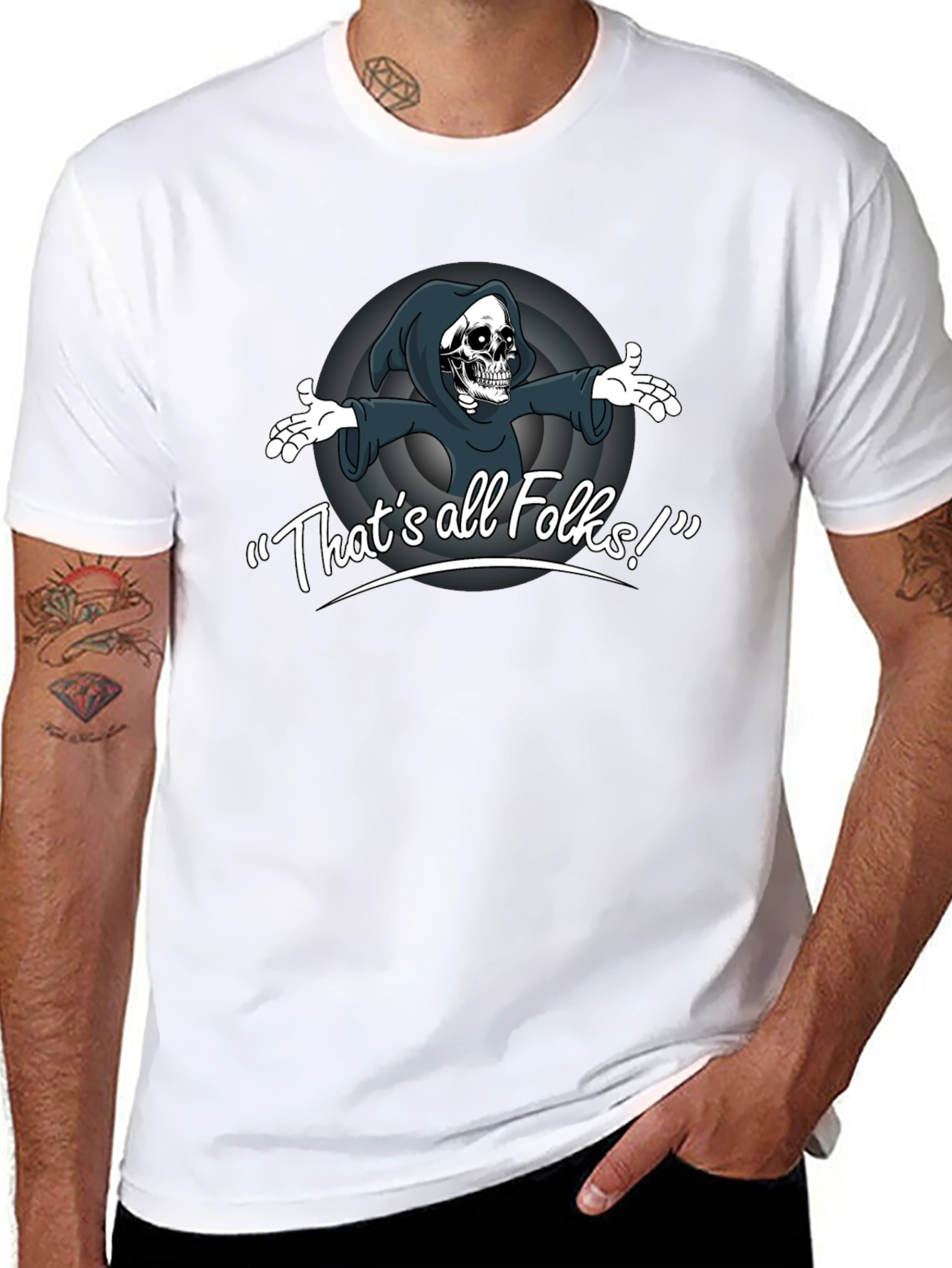 Thats All Folks Grim Reaper T-Shirt