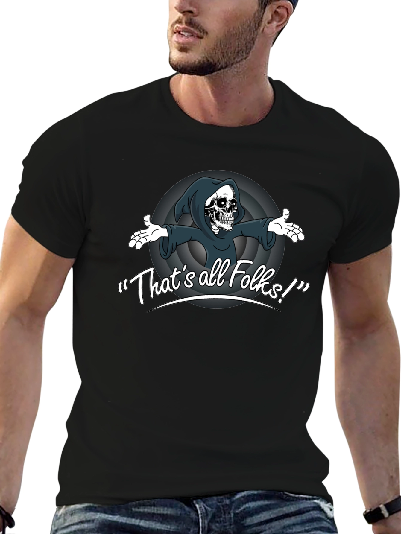 Thats All Folks Grim Reaper T-Shirt