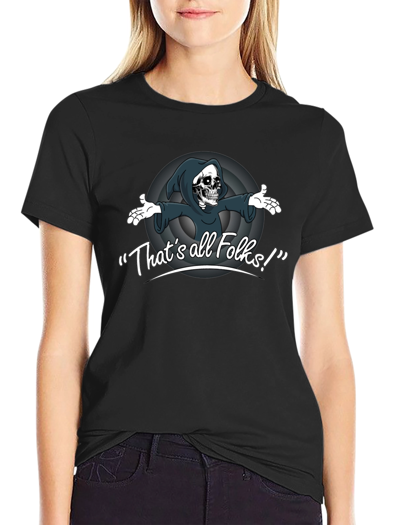 Thats All Folks Grim Reaper T-Shirt