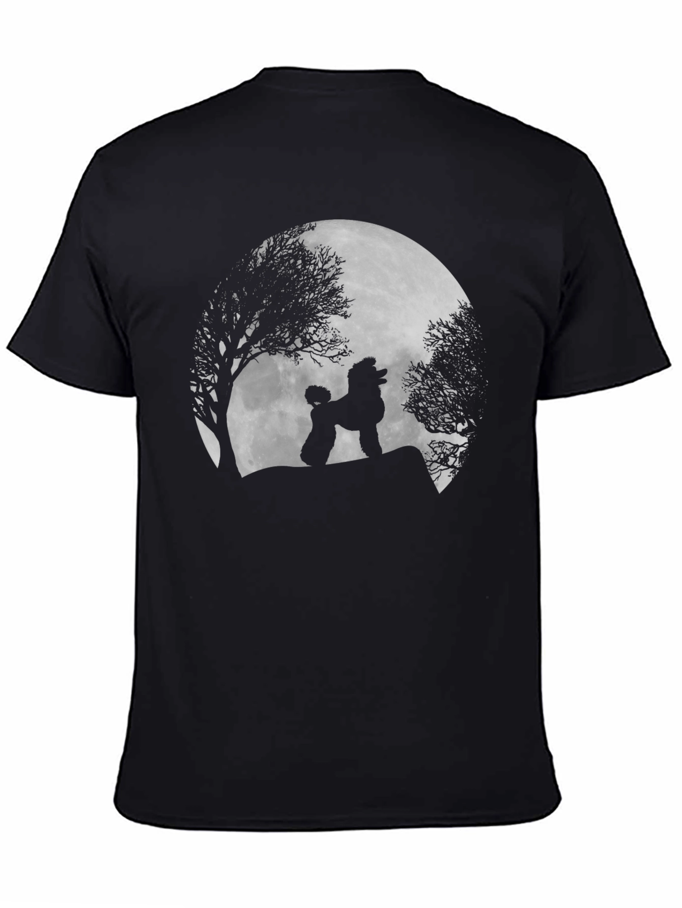 Poodle Moon Silhouette Black T-Shirt