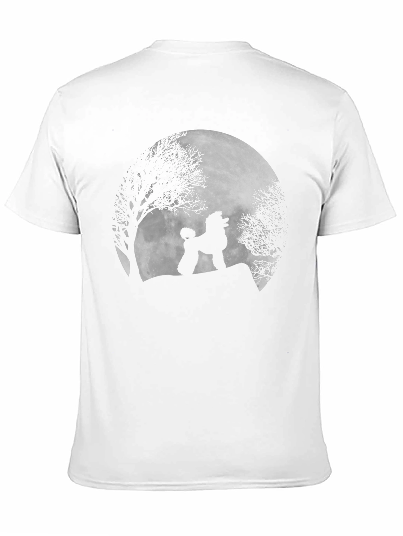 Poodle Moon Silhouette Black T-Shirt