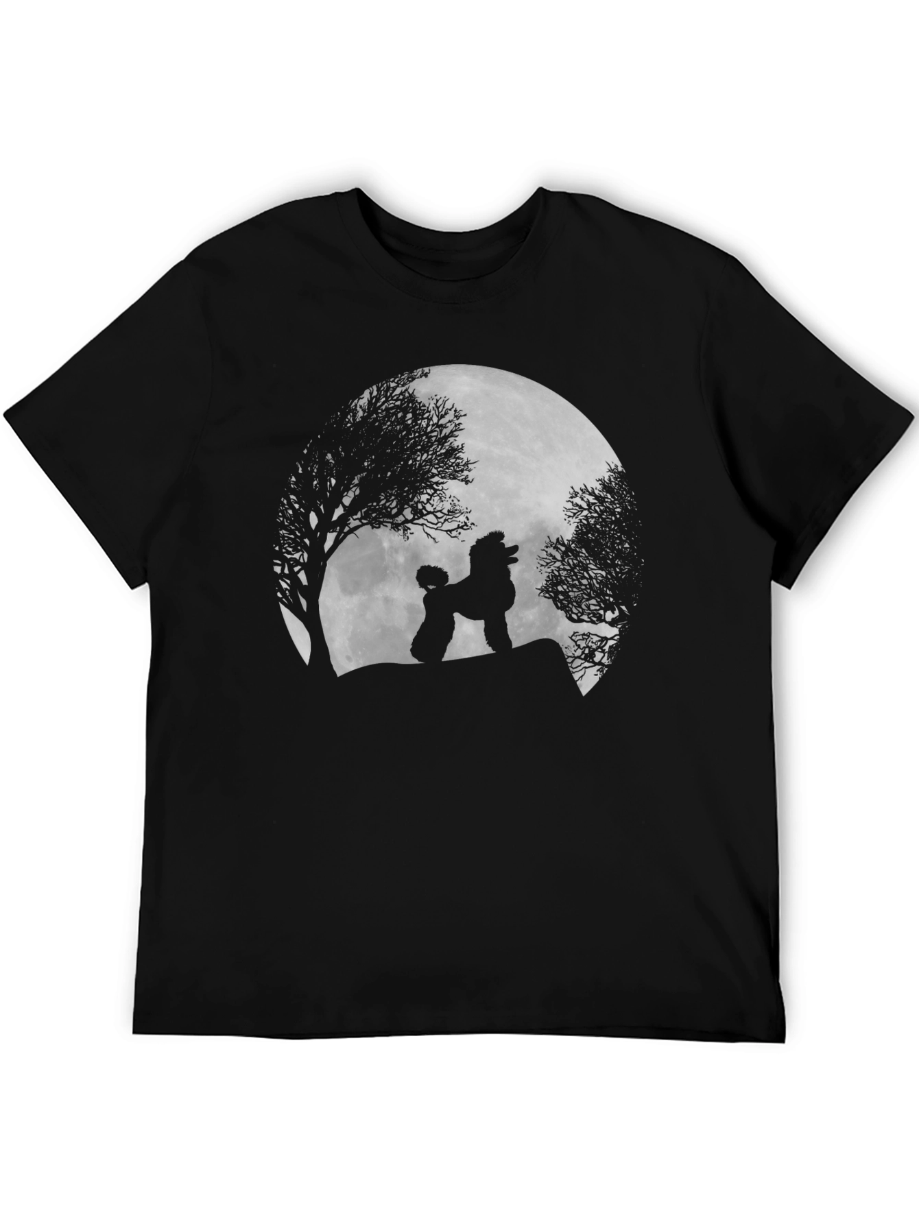 Poodle Moon Silhouette Black T-Shirt
