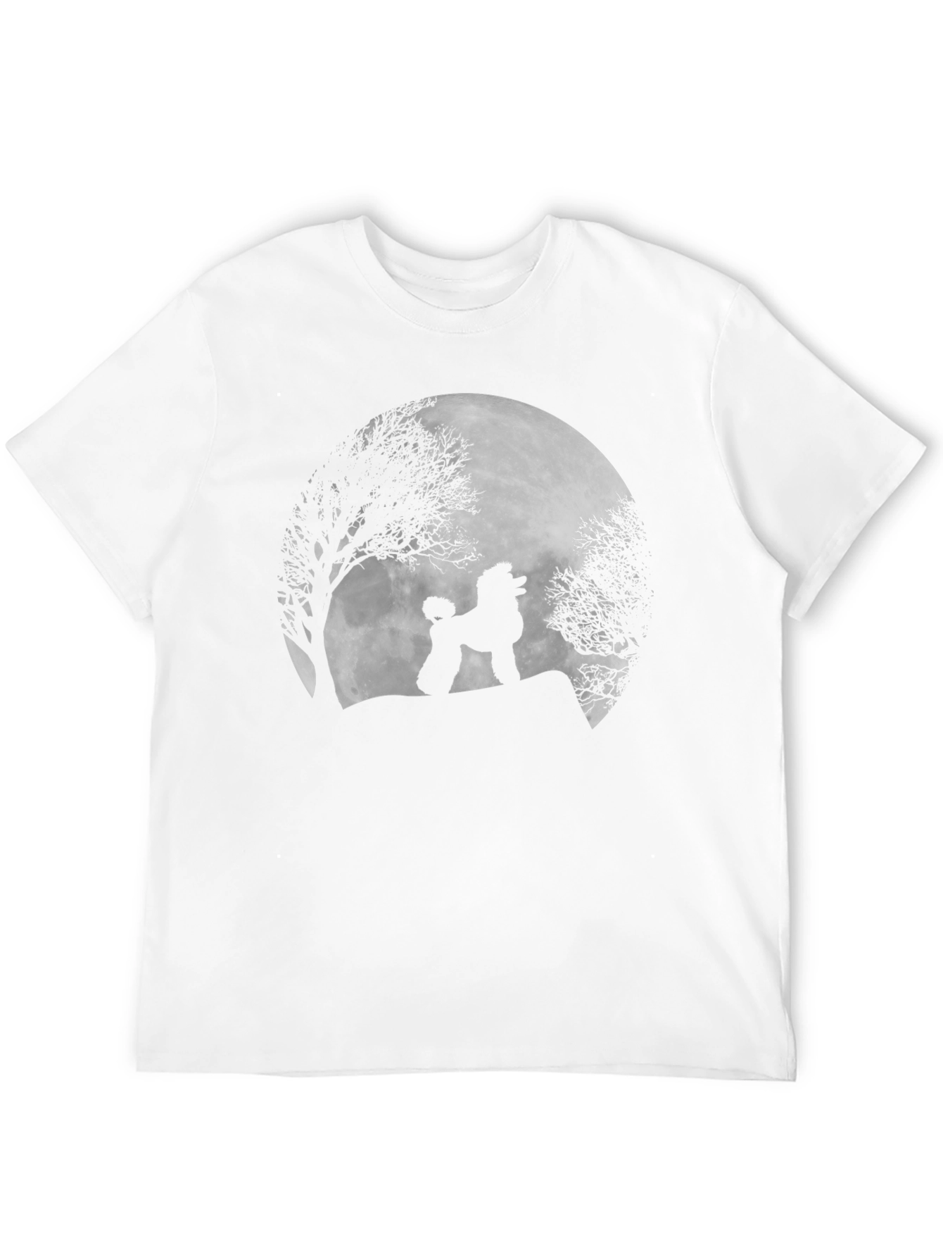 Poodle Moon Silhouette Black T-Shirt