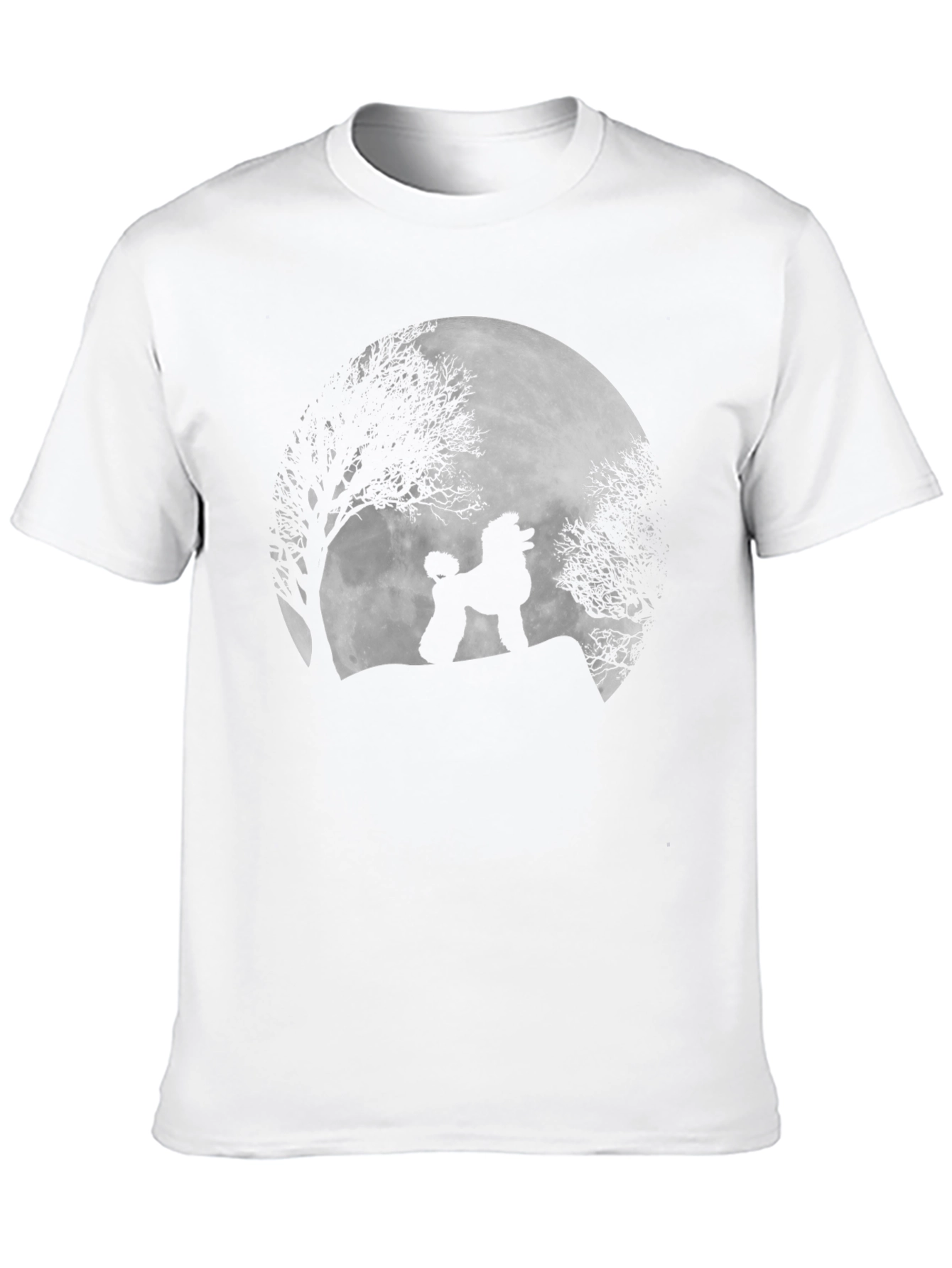Poodle Moon Silhouette Black T-Shirt