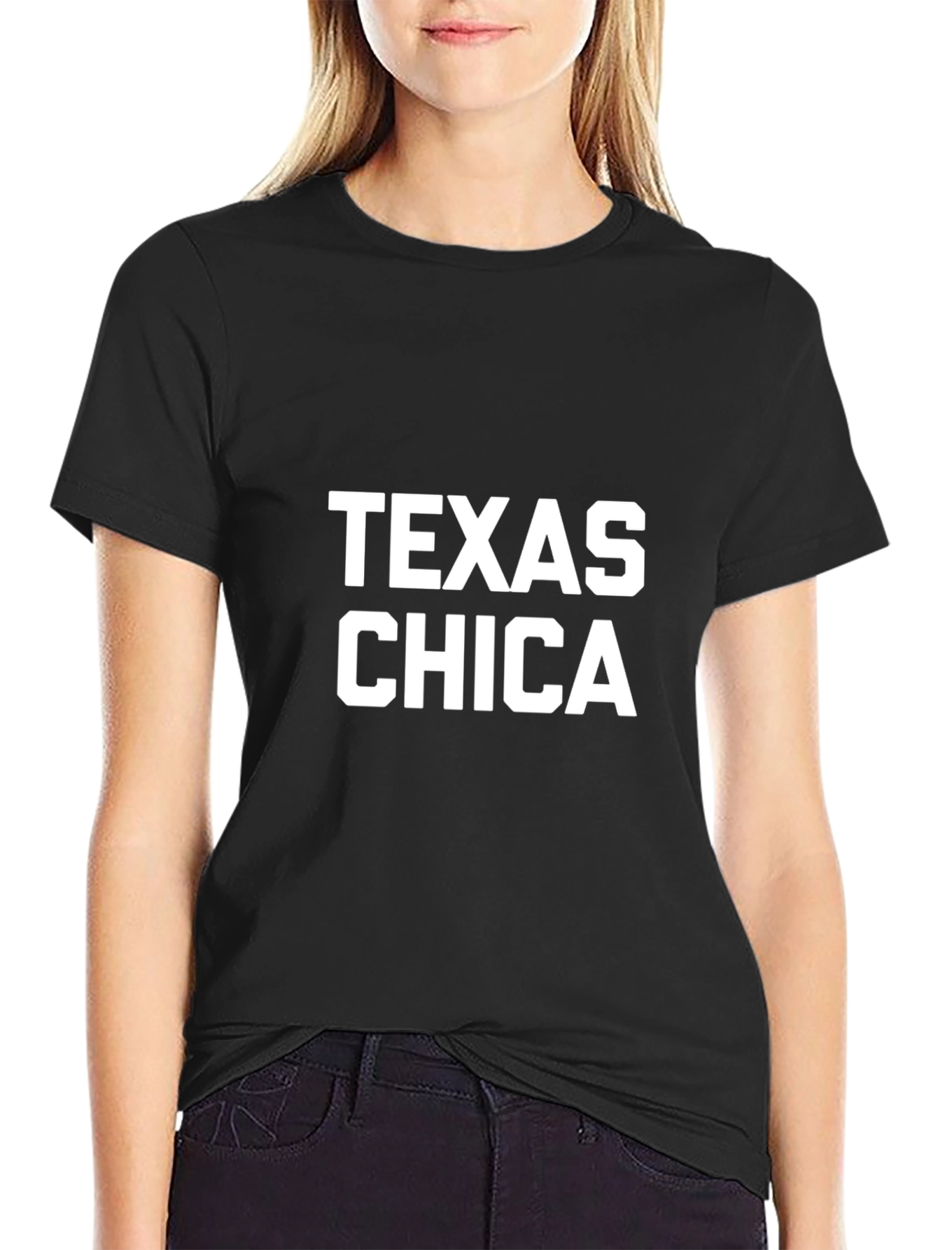 Texas Chica Graphic Tee - Black Cotton T-Shirt