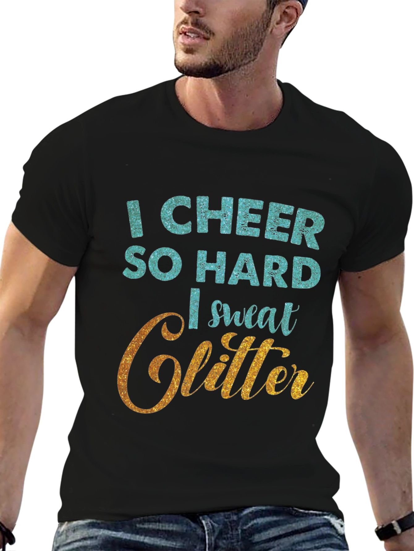 I Cheer So Hard I Sweat Glitter T-Shirt