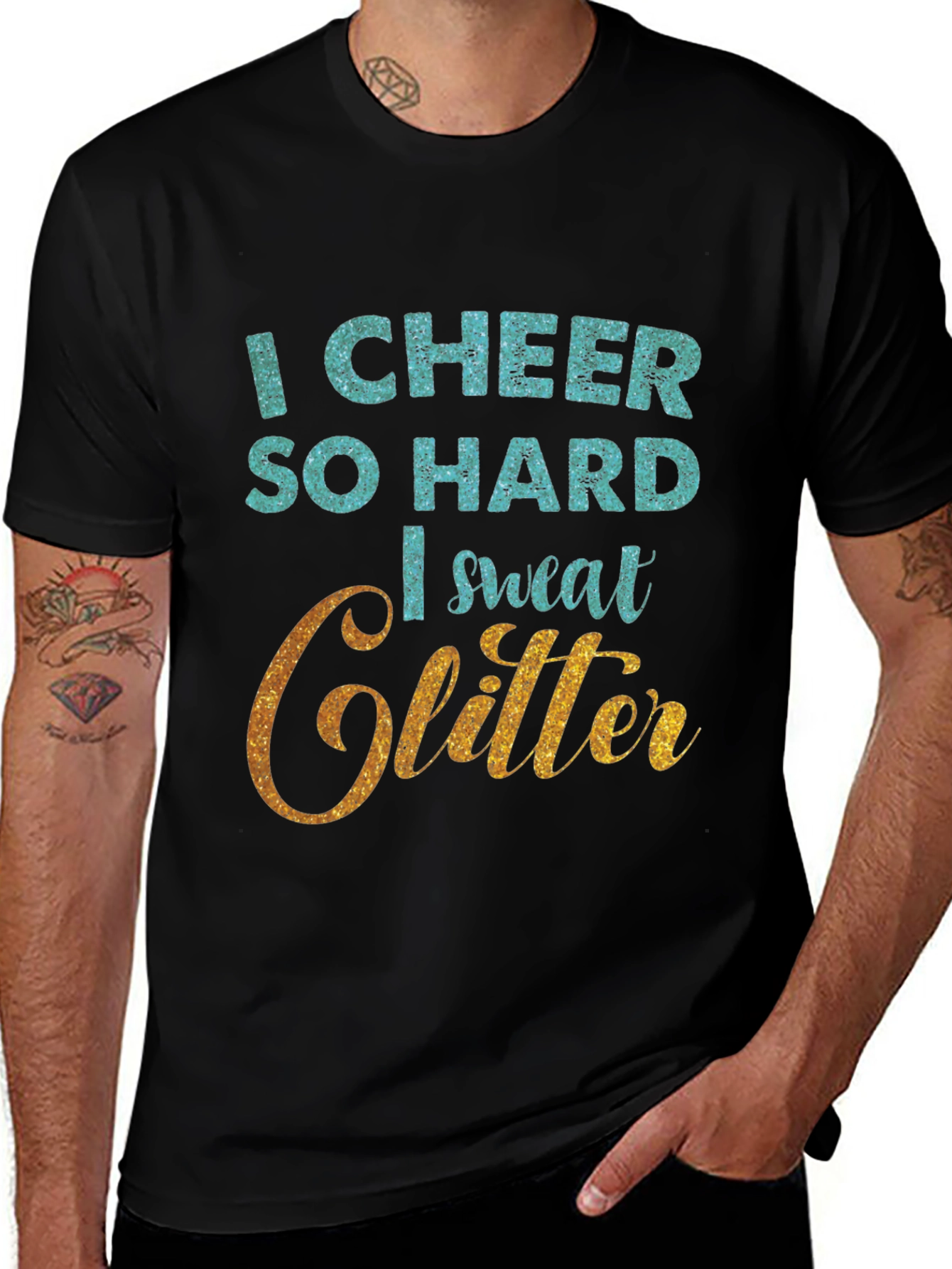 I Cheer So Hard I Sweat Glitter T-Shirt