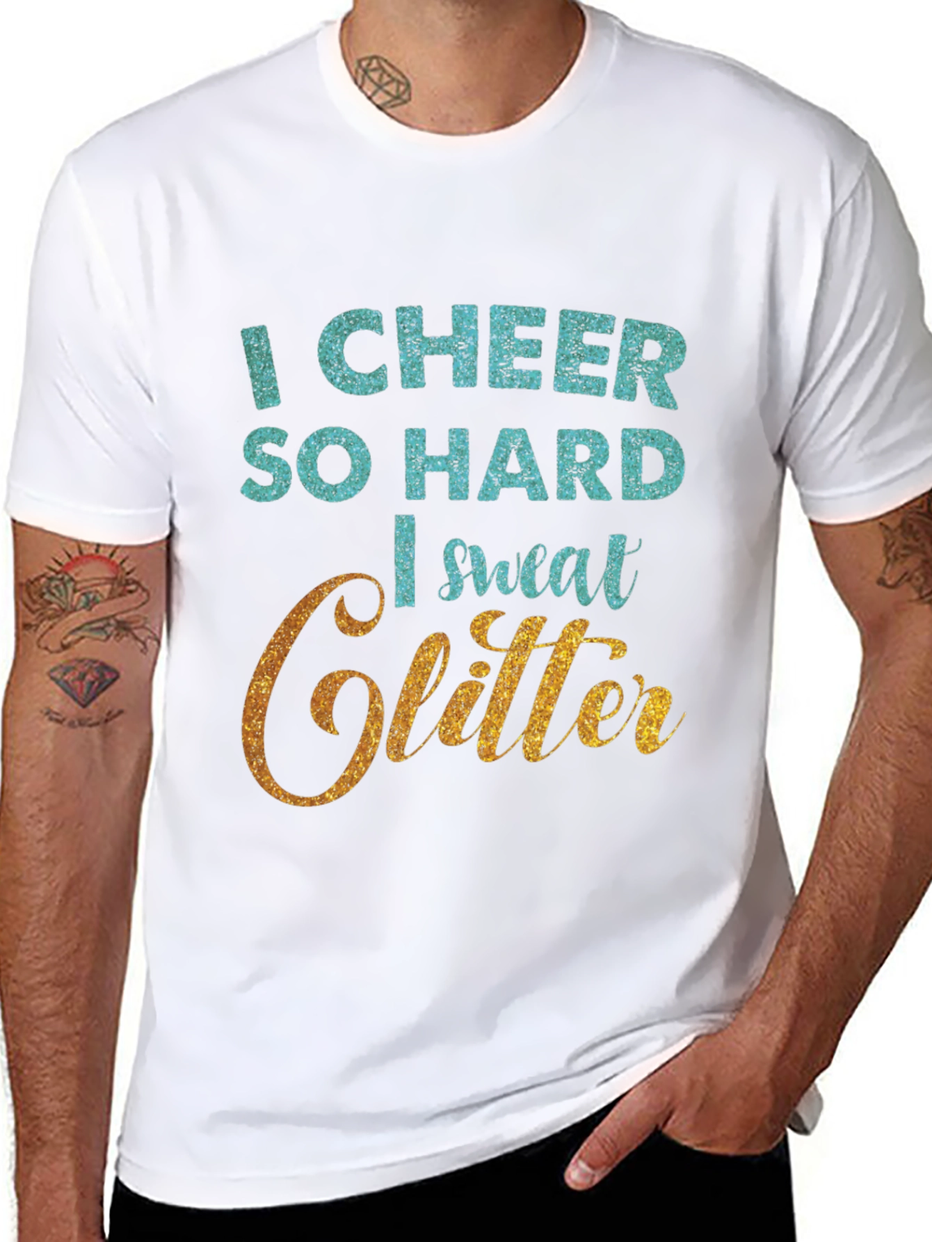 I Cheer So Hard I Sweat Glitter T-Shirt