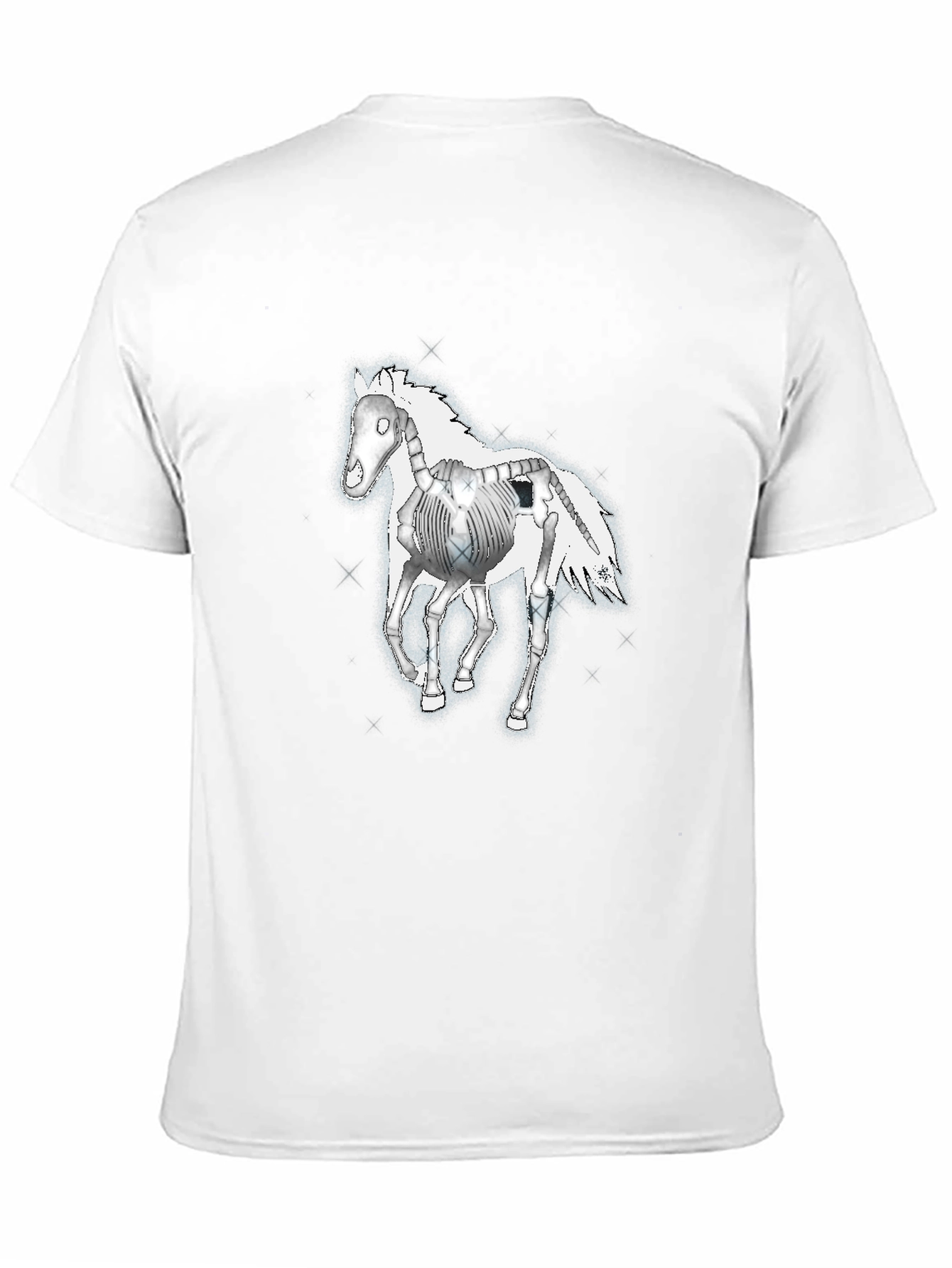 Skeleton Horse Graphic Tee - Black Cotton T-Shirt