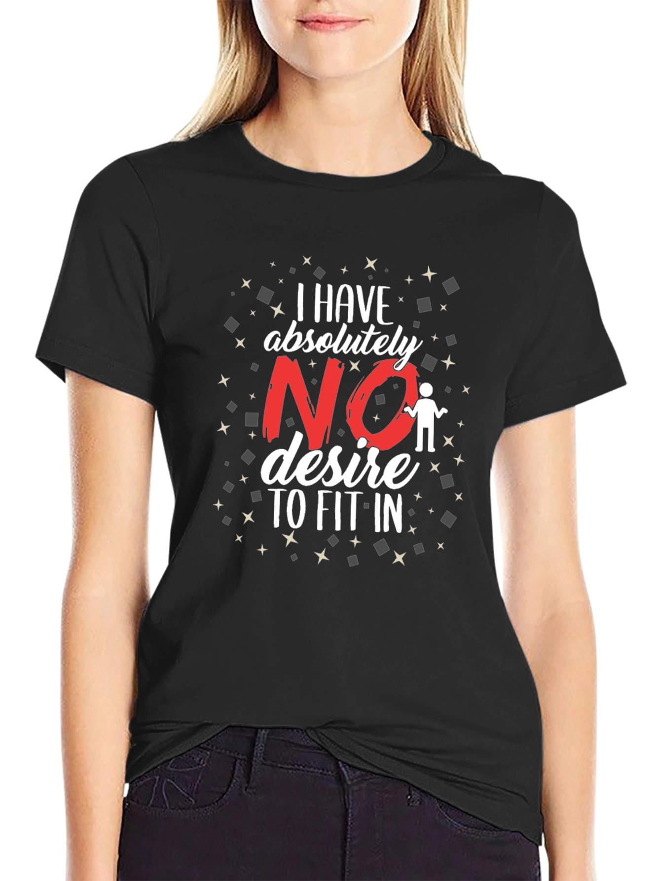 No Desire To Fit In Black Graphic Tee